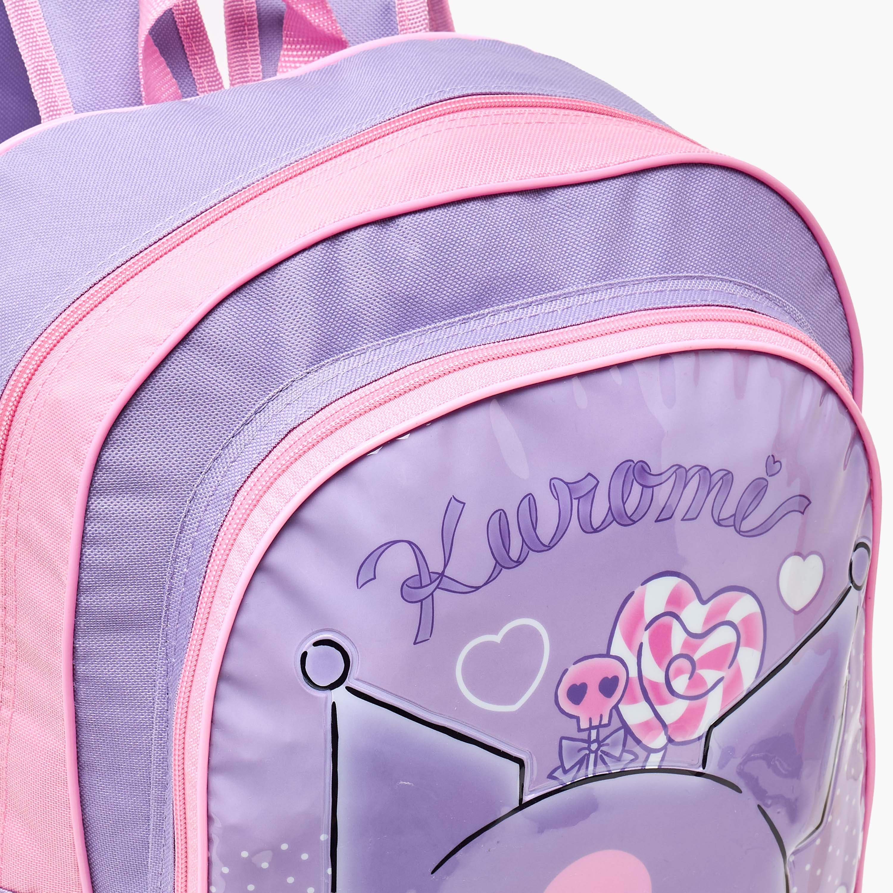 Sanrio Kuromi Print Backpack 5-Piece School Bag Set for Girls 5-8 Years with Pencil Pouch-school-bagsandbackpacks-backpacks-image-3