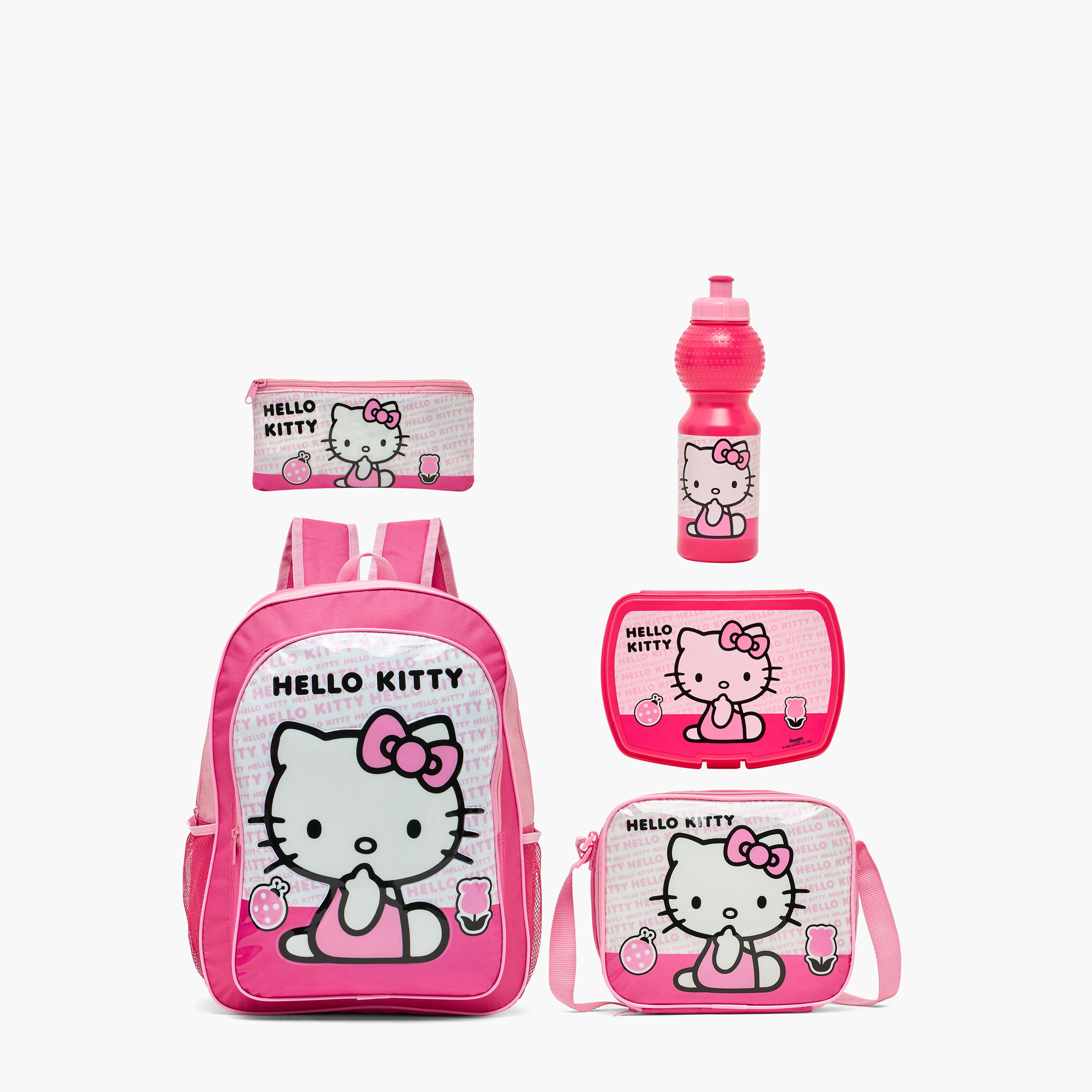 Hello Kitty Print Backpack 5-Piece School Bag Set for Girls 5-8 Years with Pencil Pouch-school-bagsandbackpacks-backpacks-image-2