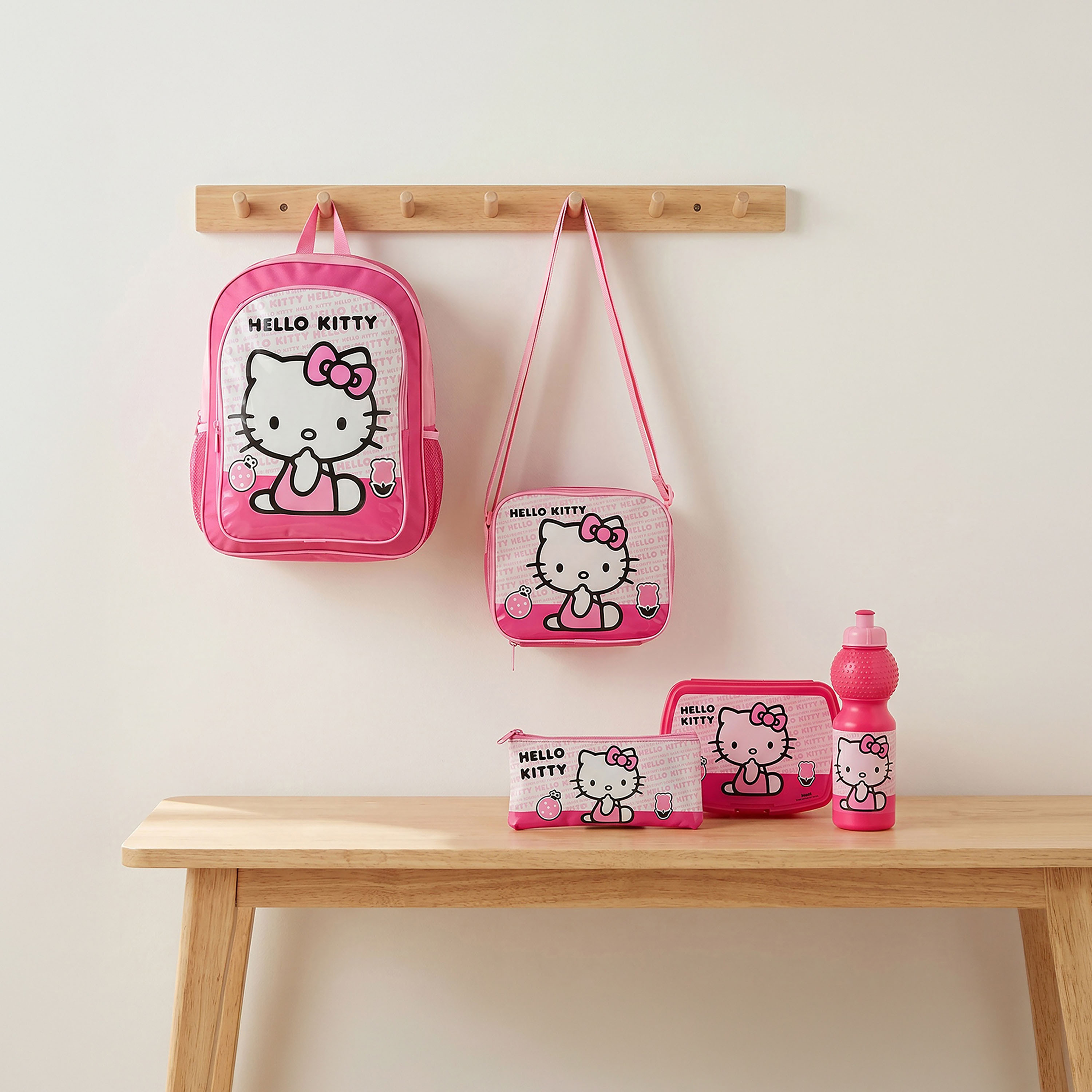 Hello Kitty Print Backpack 5-Piece School Bag Set for Girls 5-8 Years with Pencil Pouch-school-bagsandbackpacks-backpacks-image-1