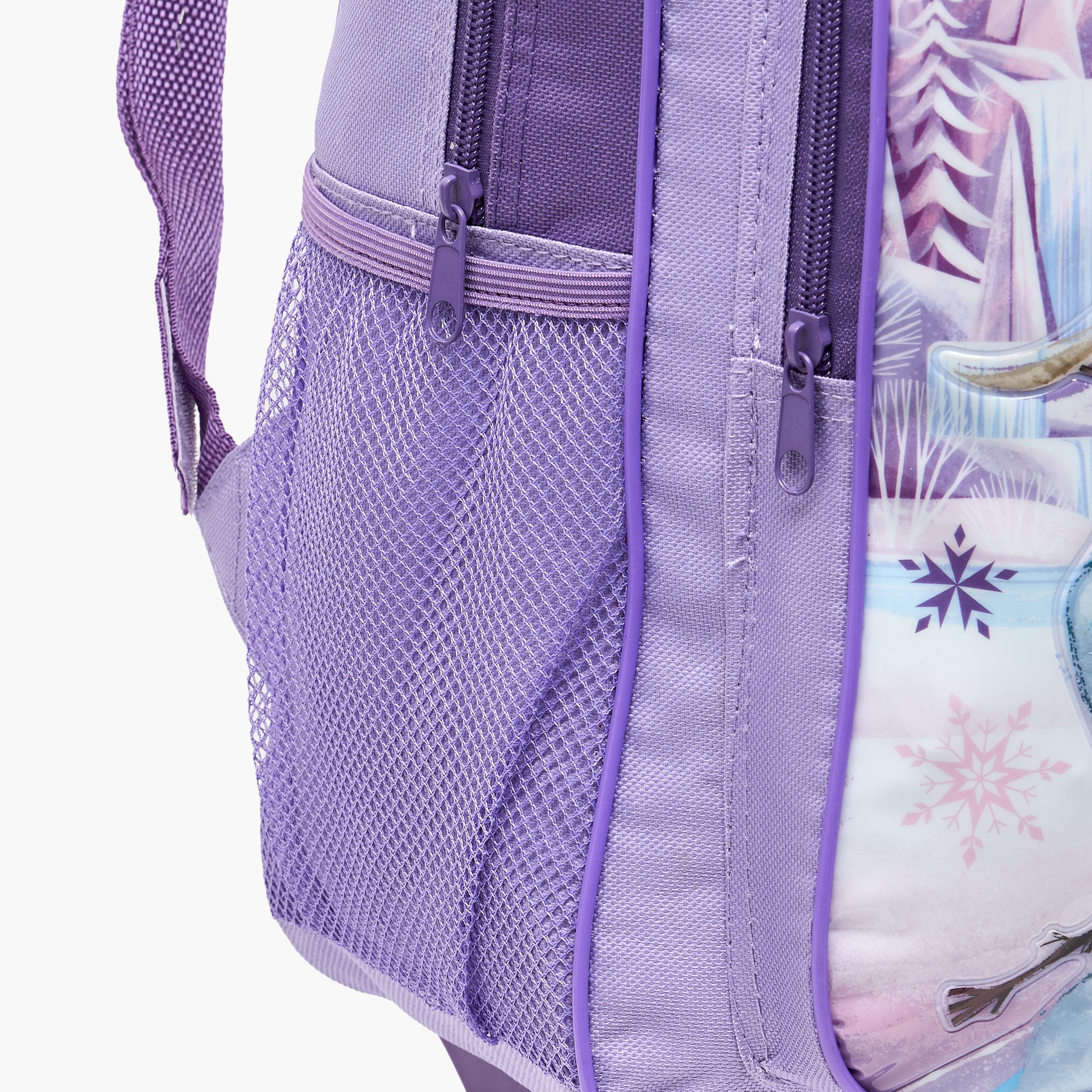 Disney Frozen Print 5-Piece School Trolley Bag Set for Girls 5-8 Years with Lunch Bag - 16 inches-school-bagsandbackpacks-trolleybags-image-6