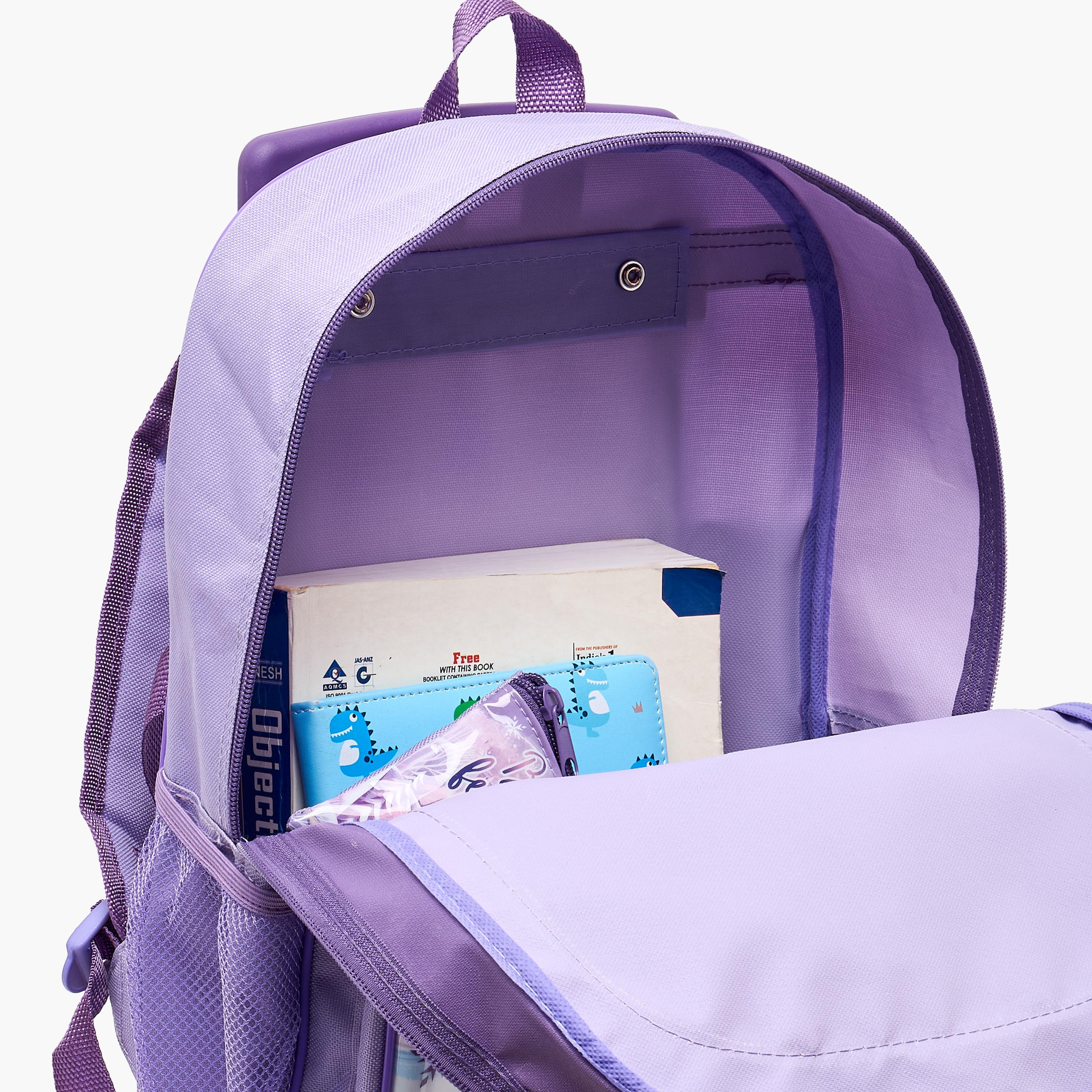 Disney Frozen Print 5-Piece School Trolley Bag Set for Girls 5-8 Years with Lunch Bag - 16 inches-school-bagsandbackpacks-trolleybags-image-7