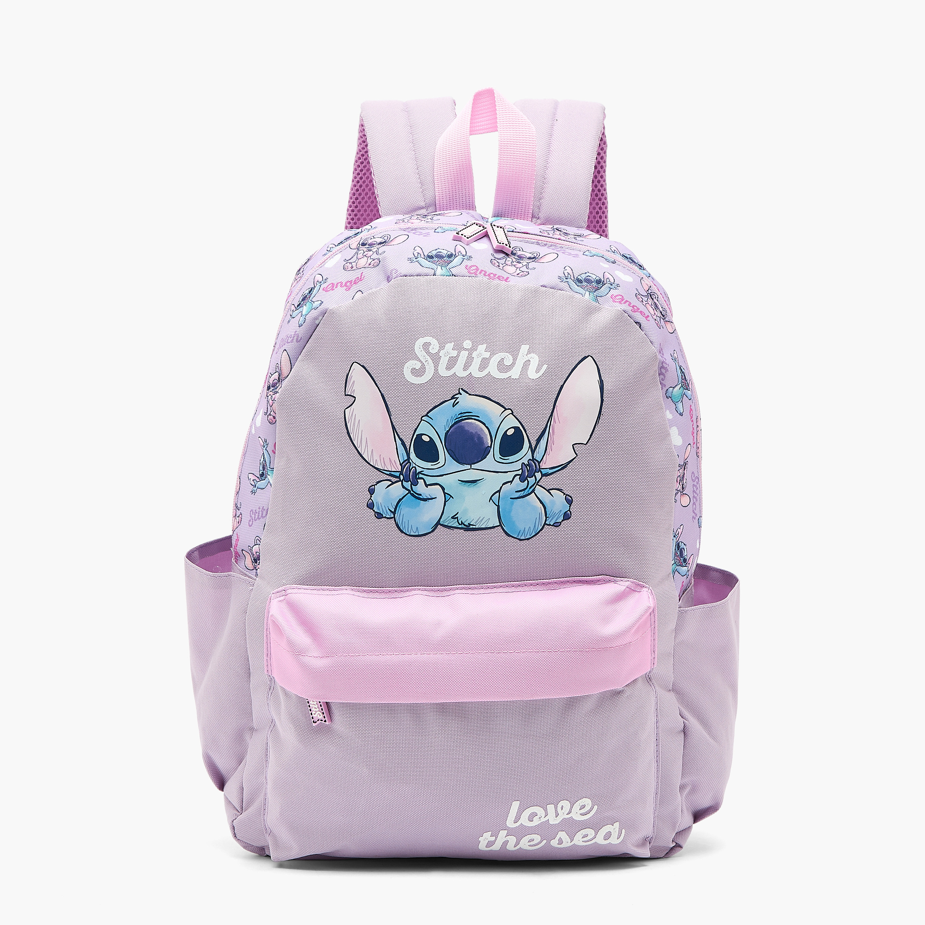 Stitch Print Backpack 4-Piece School Bag Set for Kids 5-8 Years with Pencil Pouch-school-bagsandbackpacks-backpacks-image-2