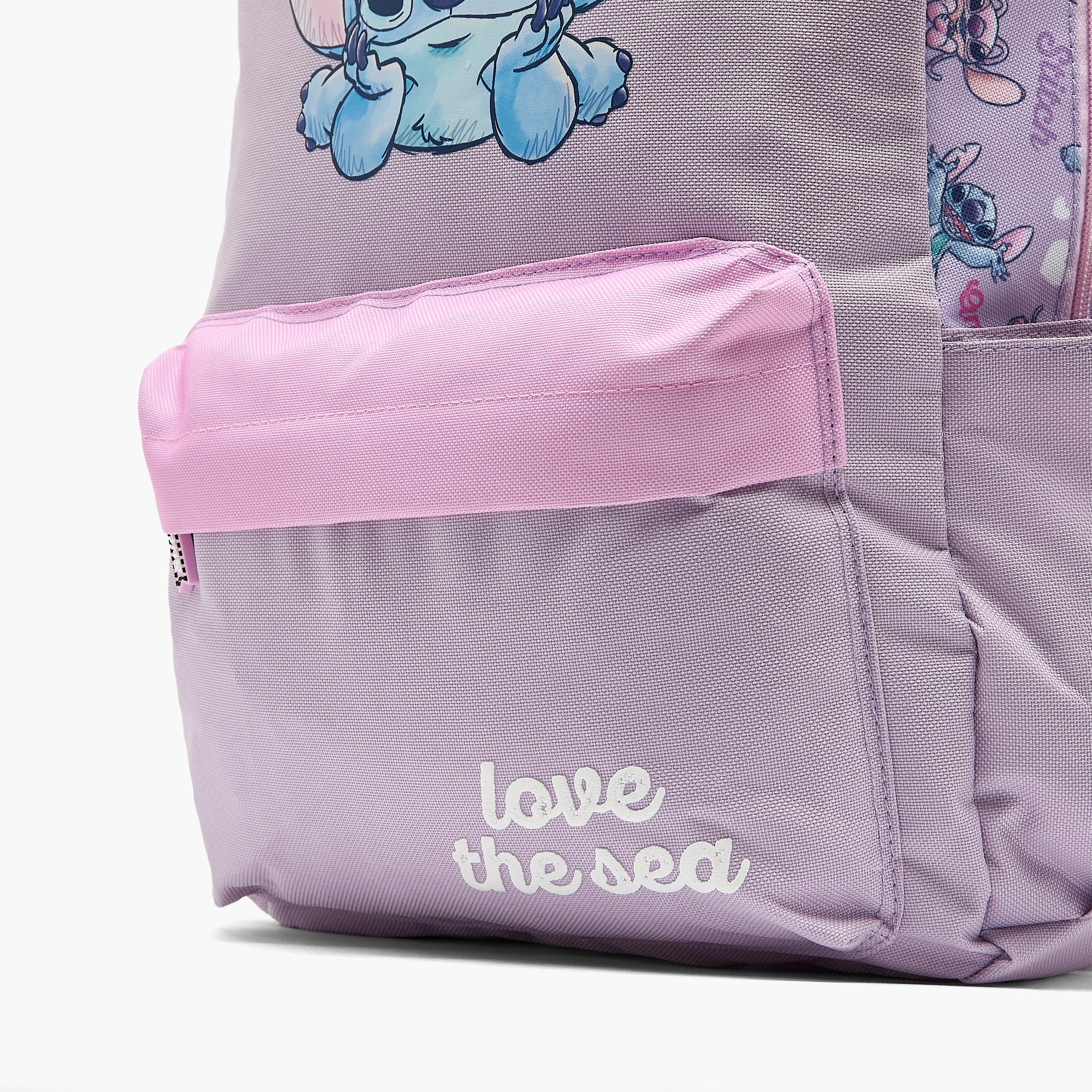 Stitch Print Backpack 4-Piece School Bag Set for Kids 5-8 Years with Pencil Pouch-school-bagsandbackpacks-backpacks-image-4