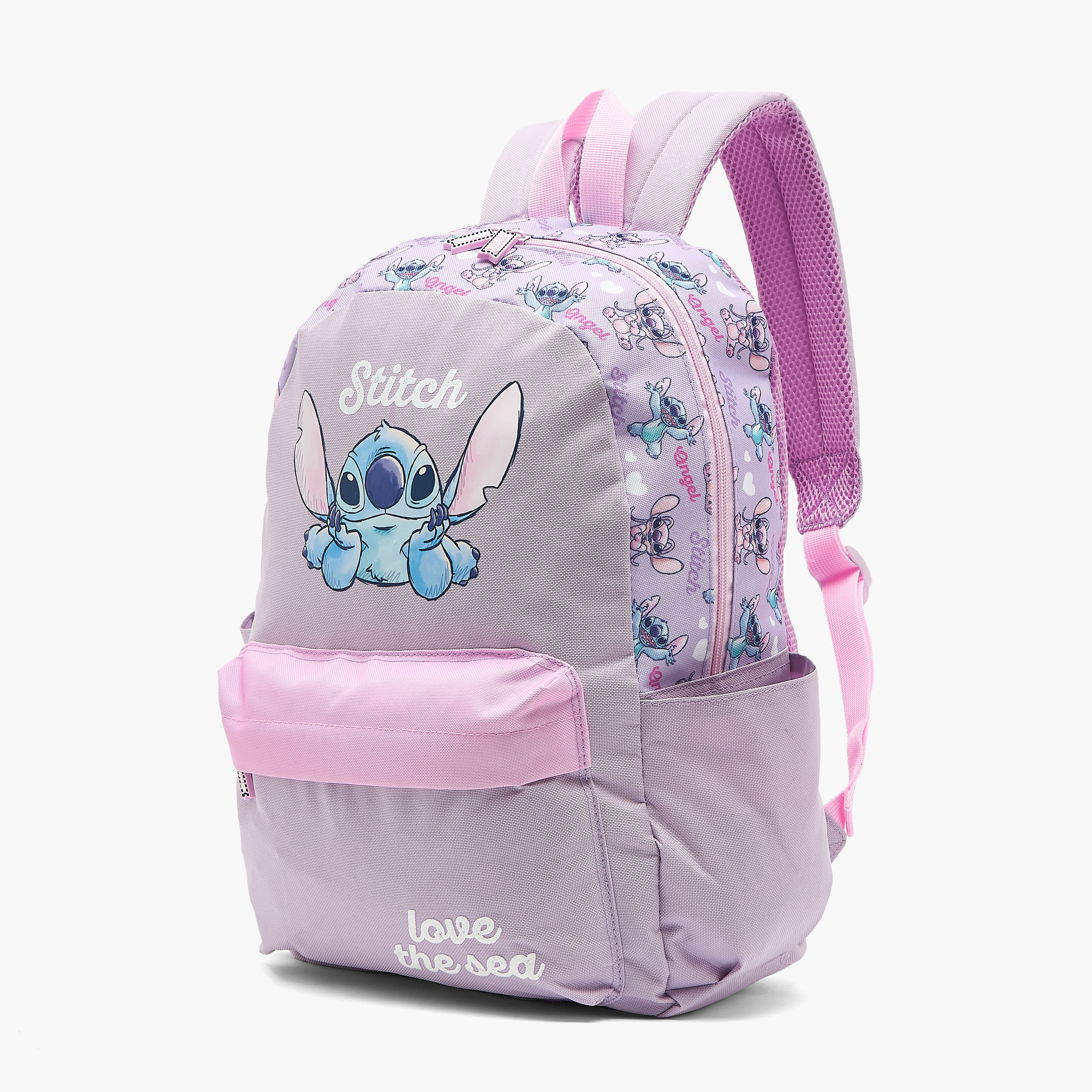 Stitch Print Backpack 4-Piece School Bag Set for Kids 5-8 Years with Pencil Pouch-school-bagsandbackpacks-backpacks-image-6