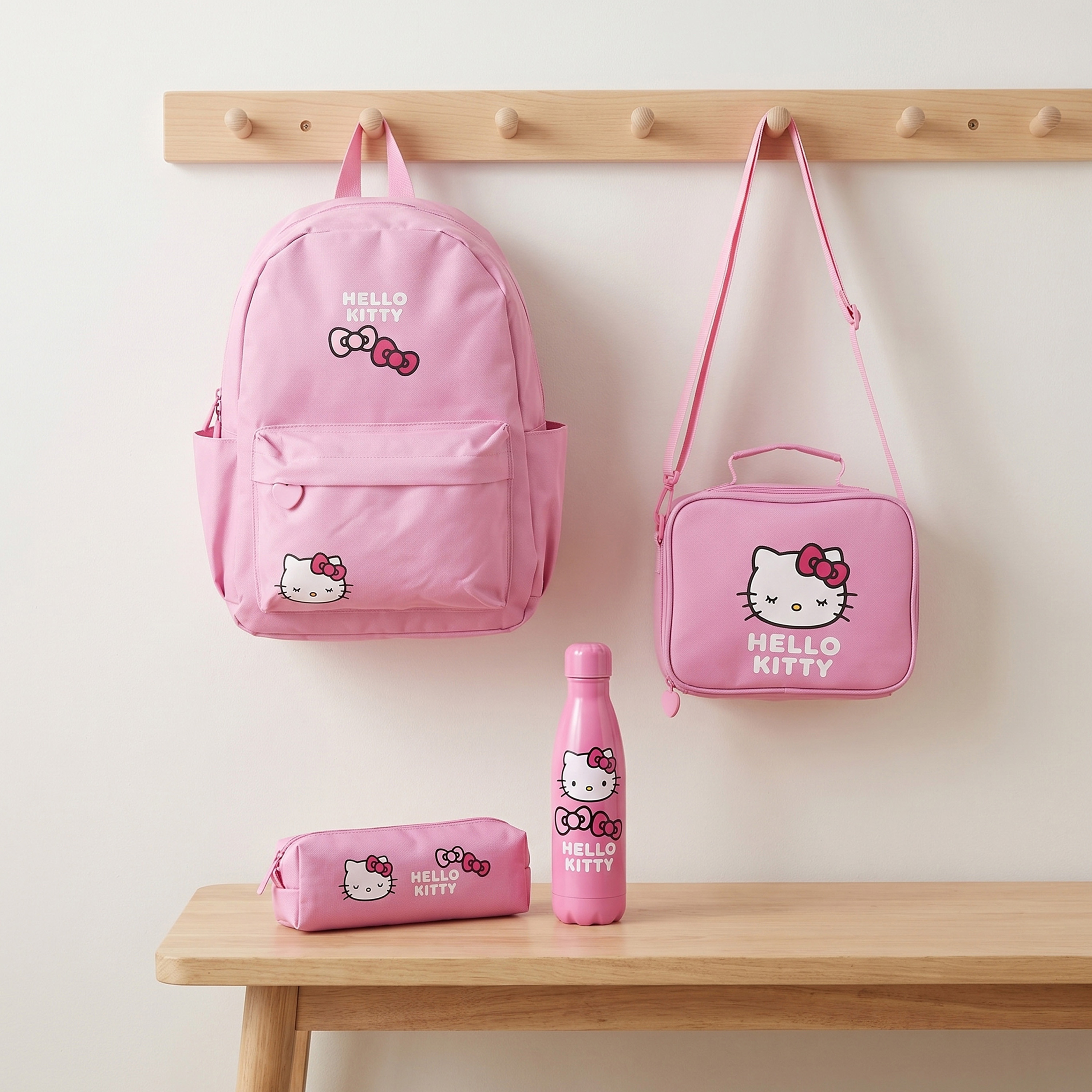 Hello Kitty Print Backpack 4-Piece School Bag Set for Girls 5-8 Years with Pencil Pouch-school-bagsandbackpacks-backpacks-image-1