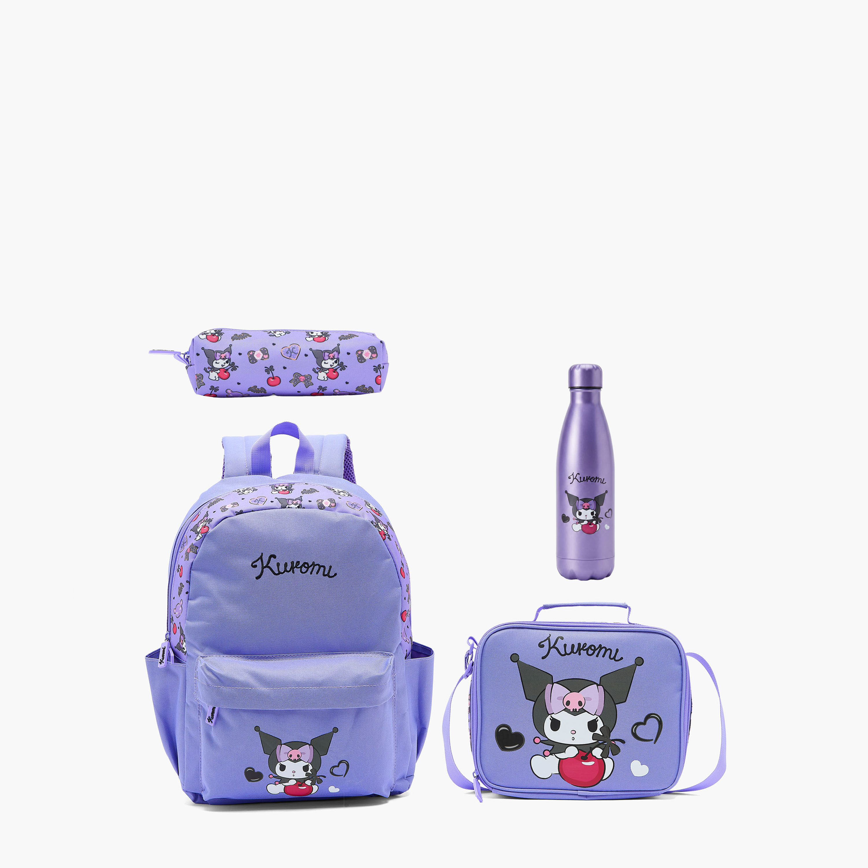 Kuromi Printed 4-Piece School Bag Set for Girls 5-8 Years with Lunch Bag and Pencil Pouch-school-bagsandbackpacks-backpacks-image-2