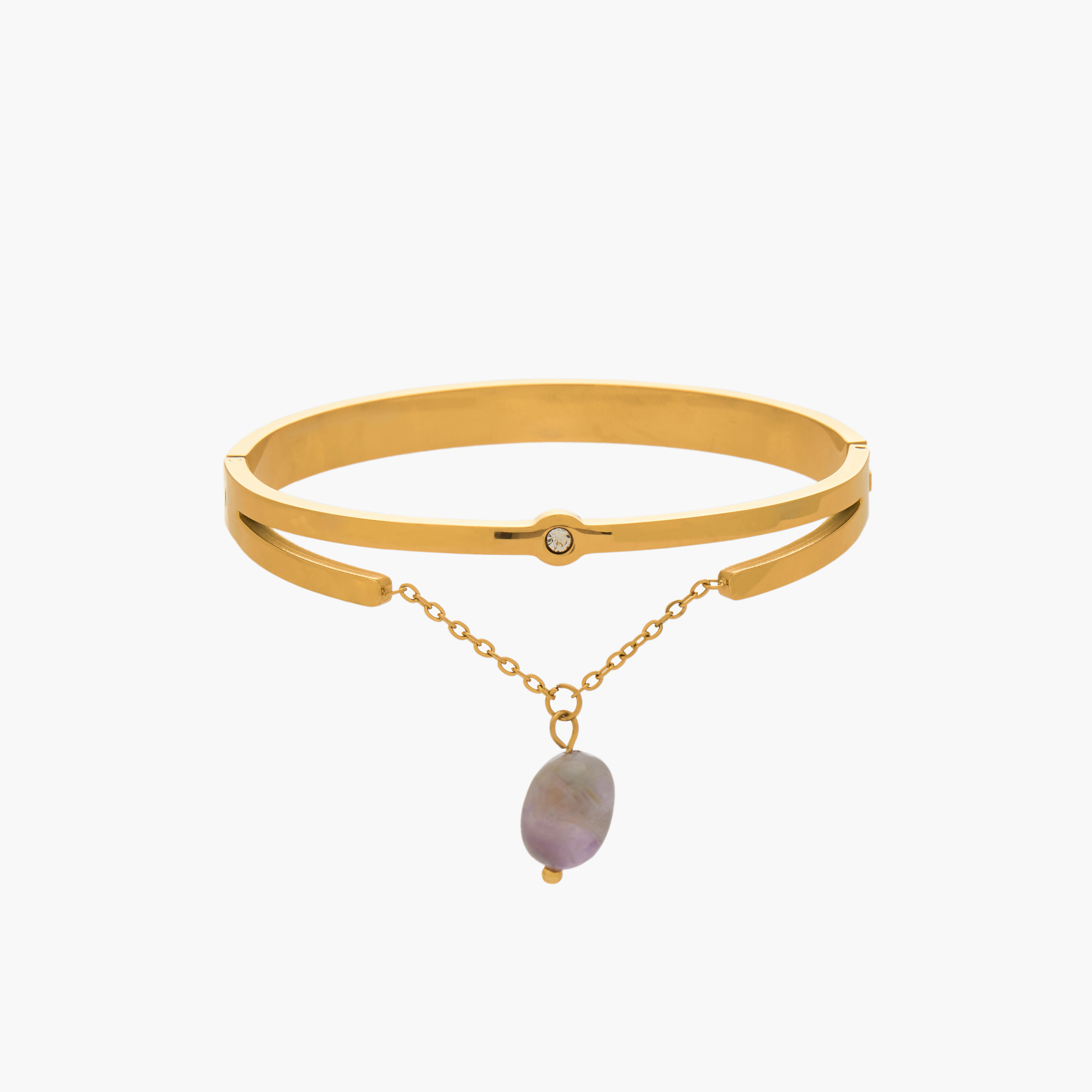 Gold Tone Stone Charm Bracelet-women-watchesandjewellery-jewellery-banglesandbracelets-image-1
