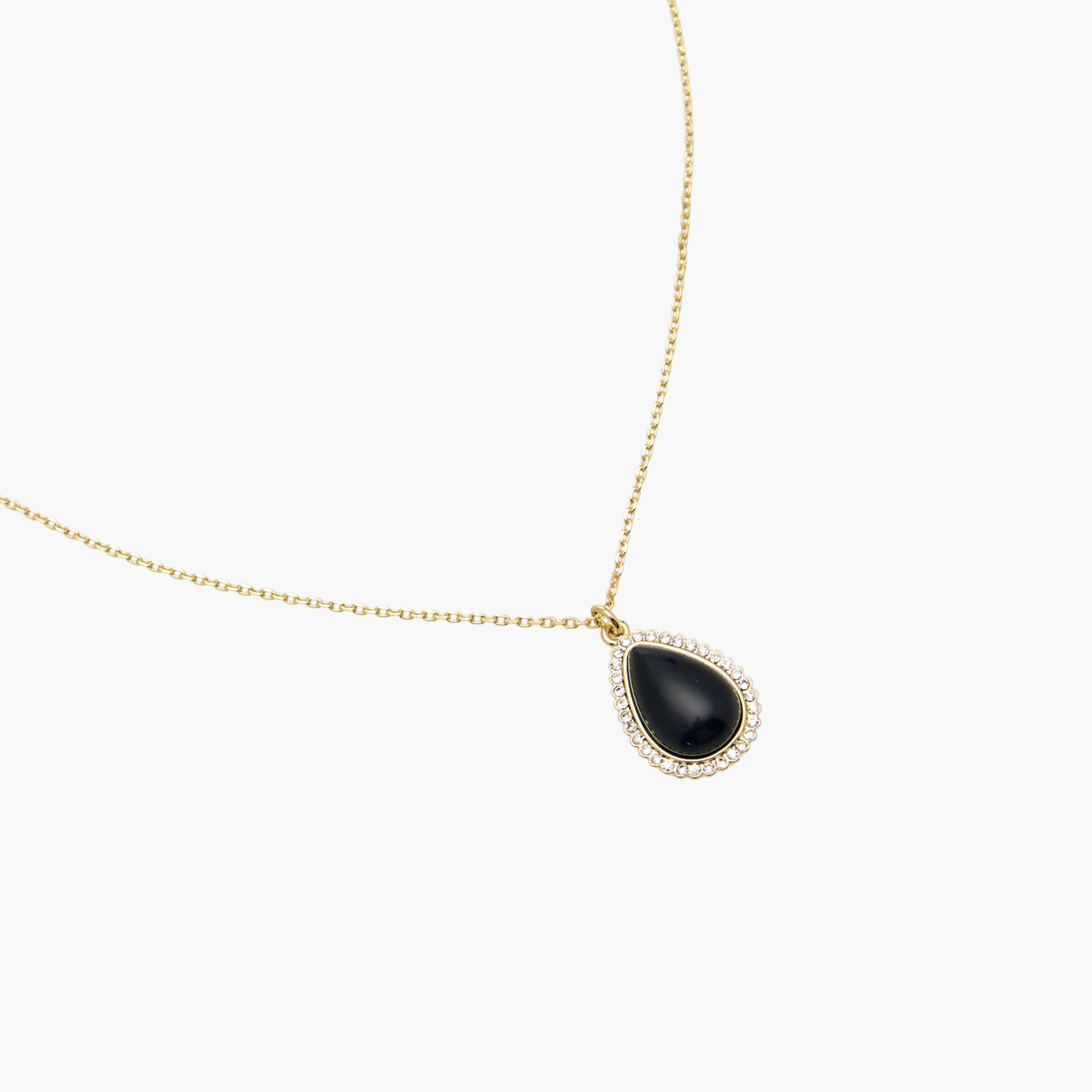Gold Tone Necklace with Embellished Teardrop Pendant-women-watchesandjewellery-jewellery-necklacesandpendants-image-2