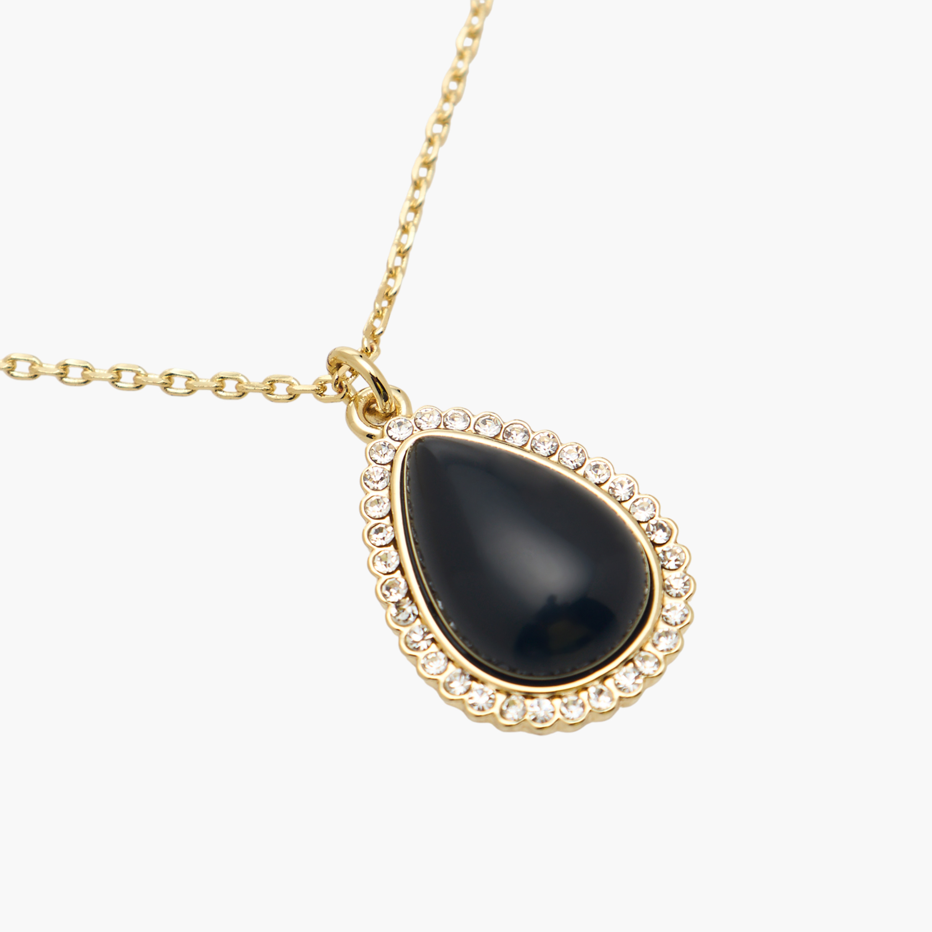 Gold Tone Necklace with Embellished Teardrop Pendant-women-watchesandjewellery-jewellery-necklacesandpendants-image-3
