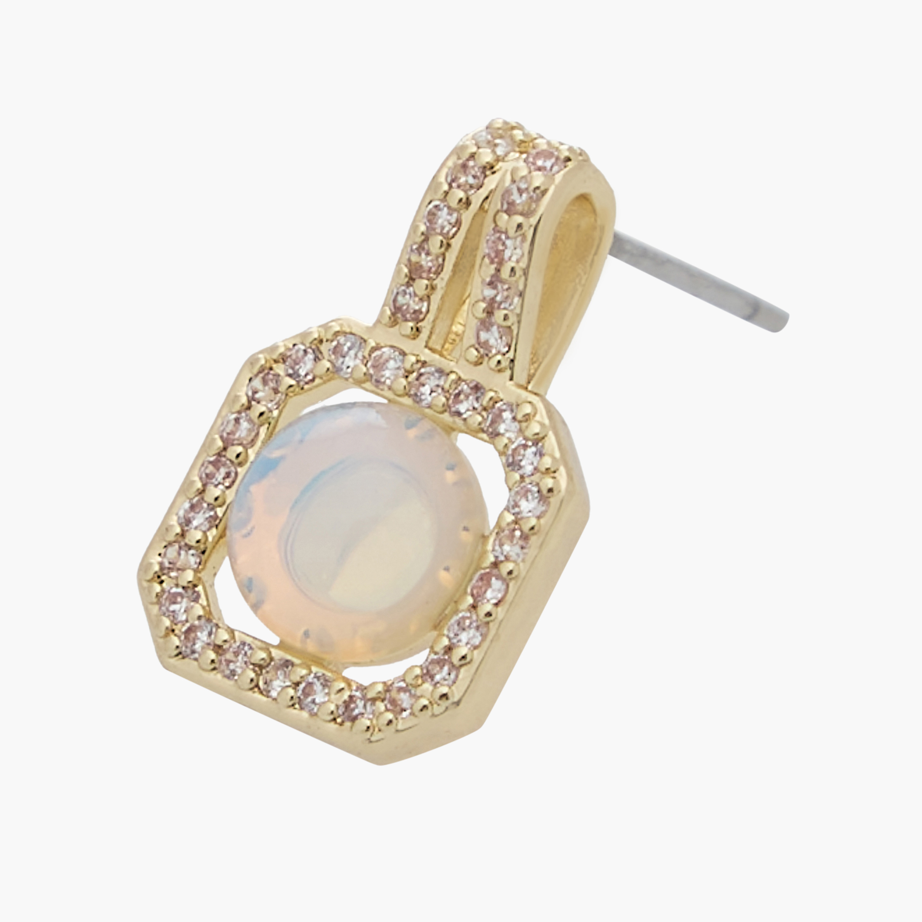 حلق مزين بلون ذهبي ومكبس إغلاق خلفي-women-watchesandjewellery-jewellery-earrings-image-3