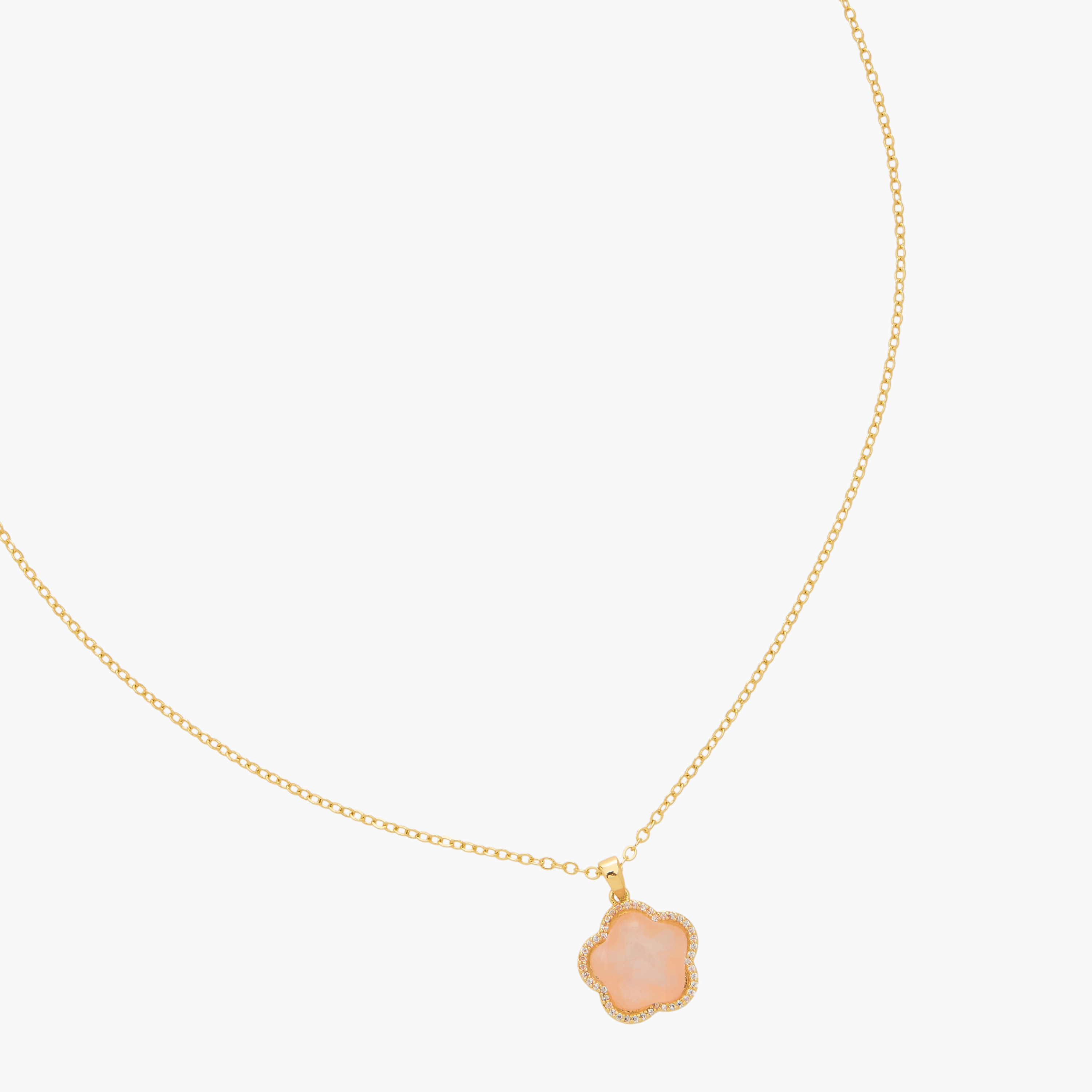 Gold Tone Pendant Necklace with Rose Quartz Embellishment-women-watchesandjewellery-jewellery-necklacesandpendants-image-2