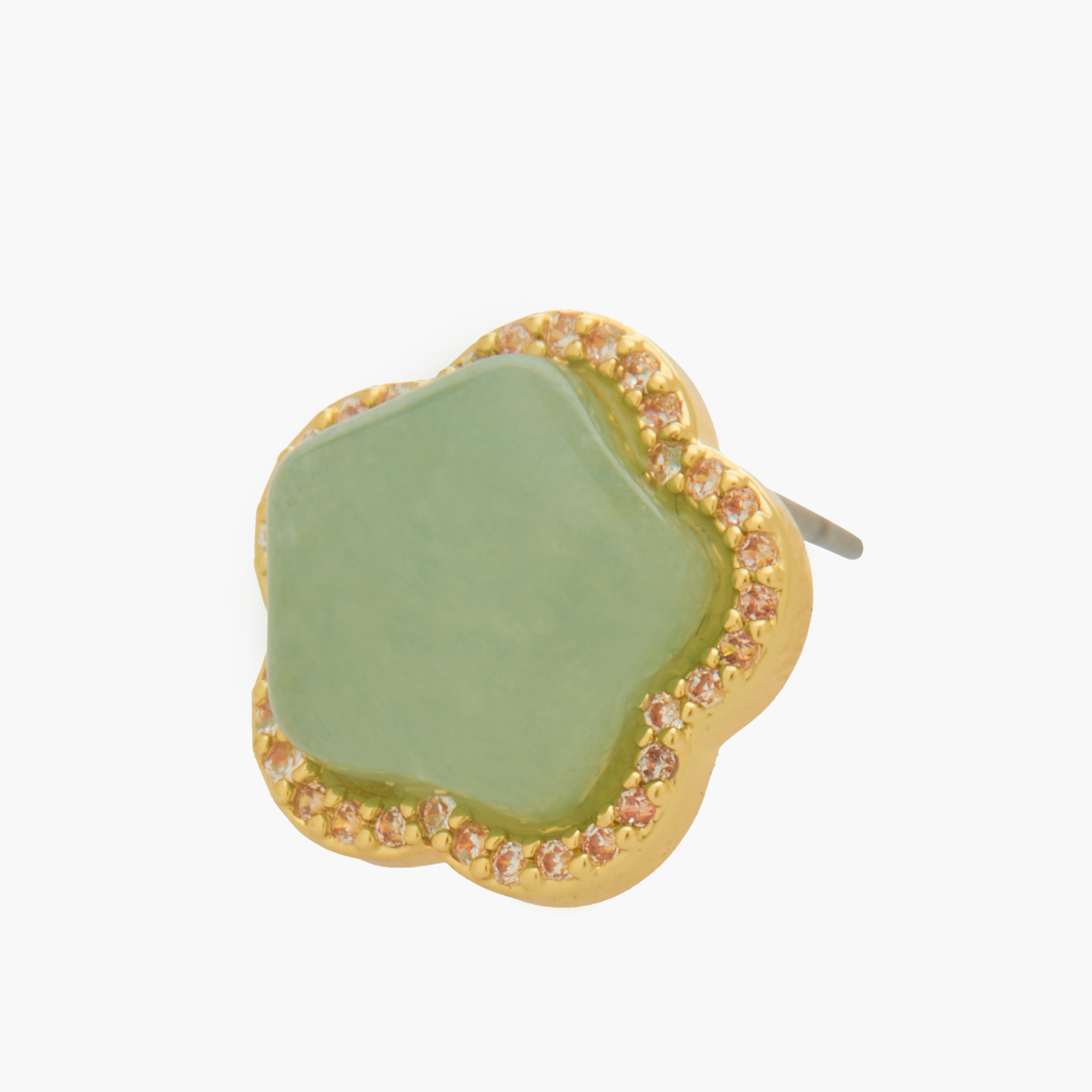 Floral Design Metallic Stud Earrings with Pushback Closure-women-watchesandjewellery-jewellery-earrings-image-3