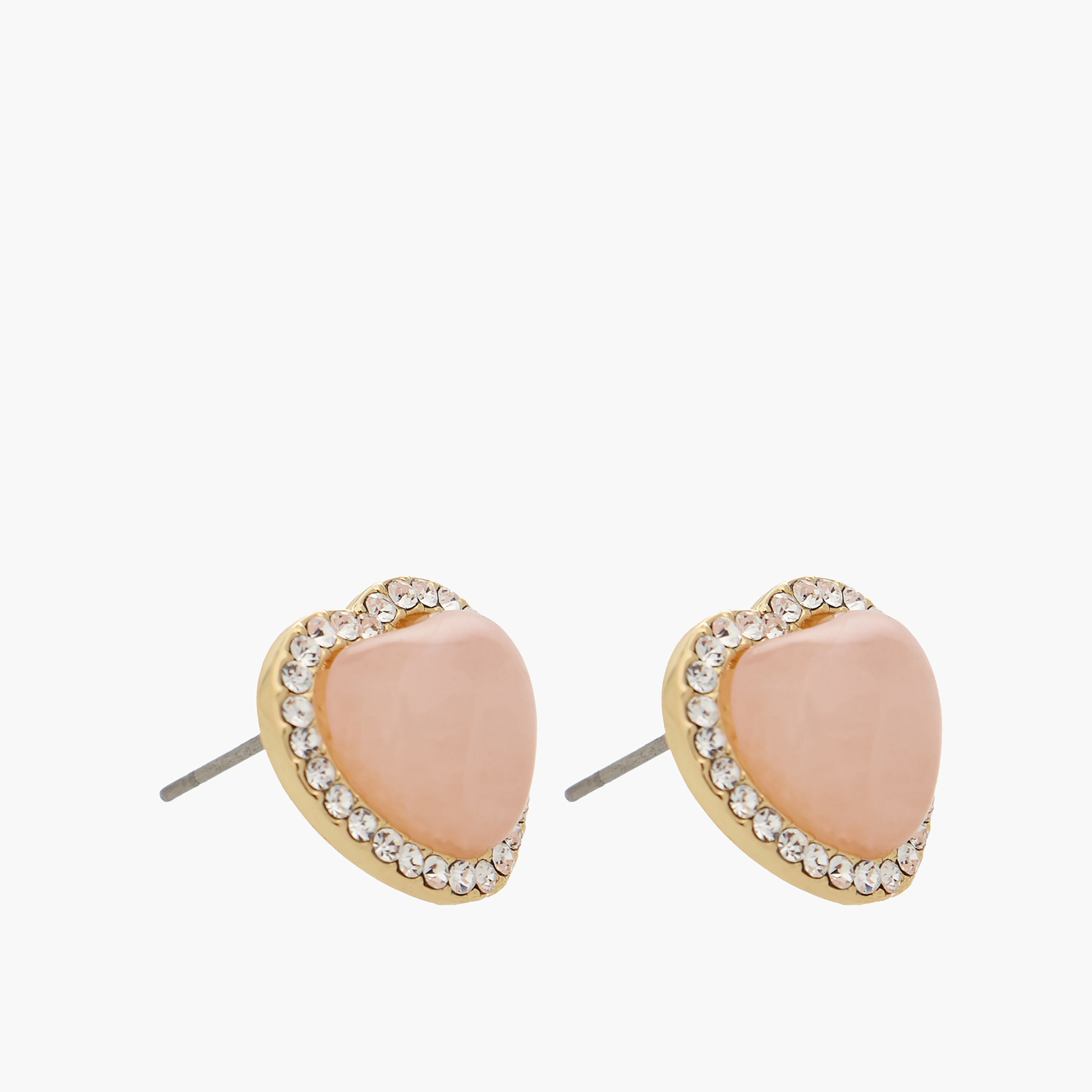 حلق دبوس مزين بلون ذهبي ومكبس إغلاق خلفي-women-watchesandjewellery-jewellery-earrings-image-2