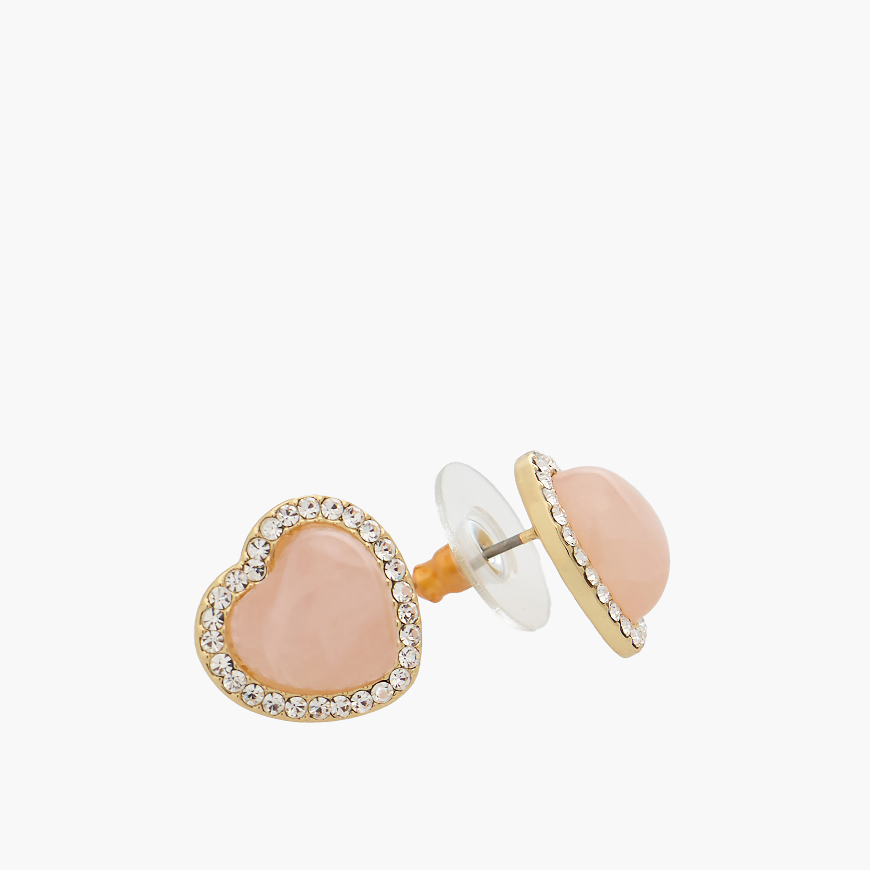 حلق دبوس مزين بلون ذهبي ومكبس إغلاق خلفي-women-watchesandjewellery-jewellery-earrings-image-4
