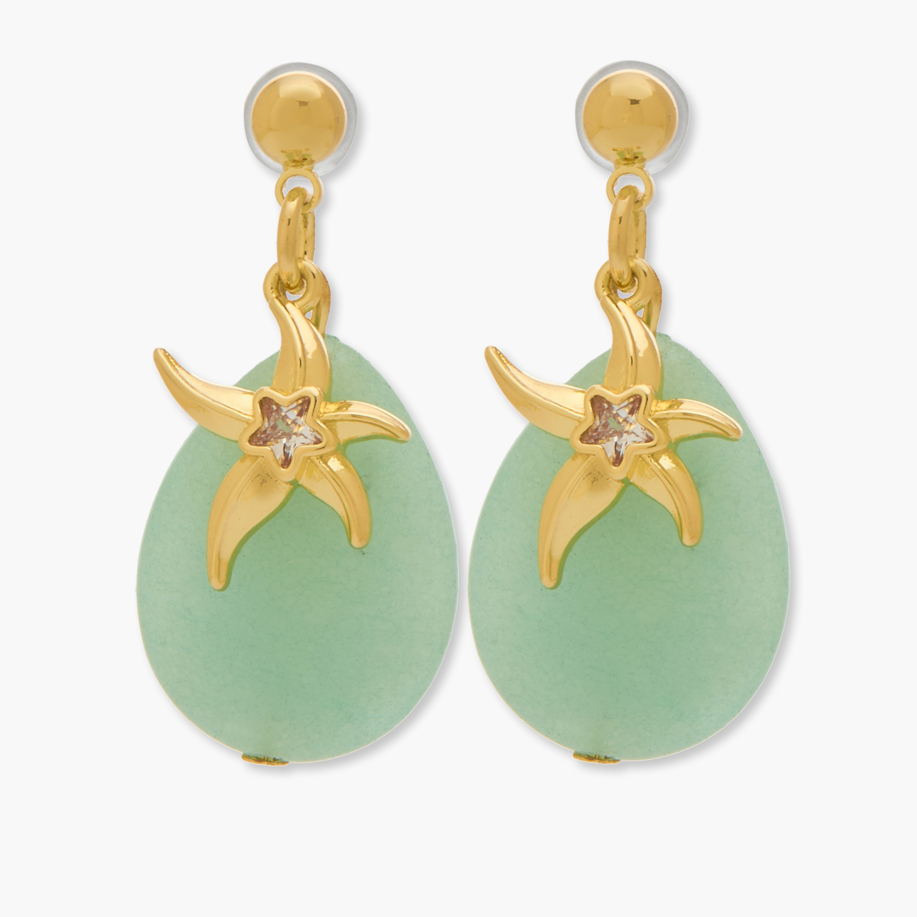 Starfish Accent Drop Earrings with Pushback Closure-women-watchesandjewellery-jewellery-earrings-image-1