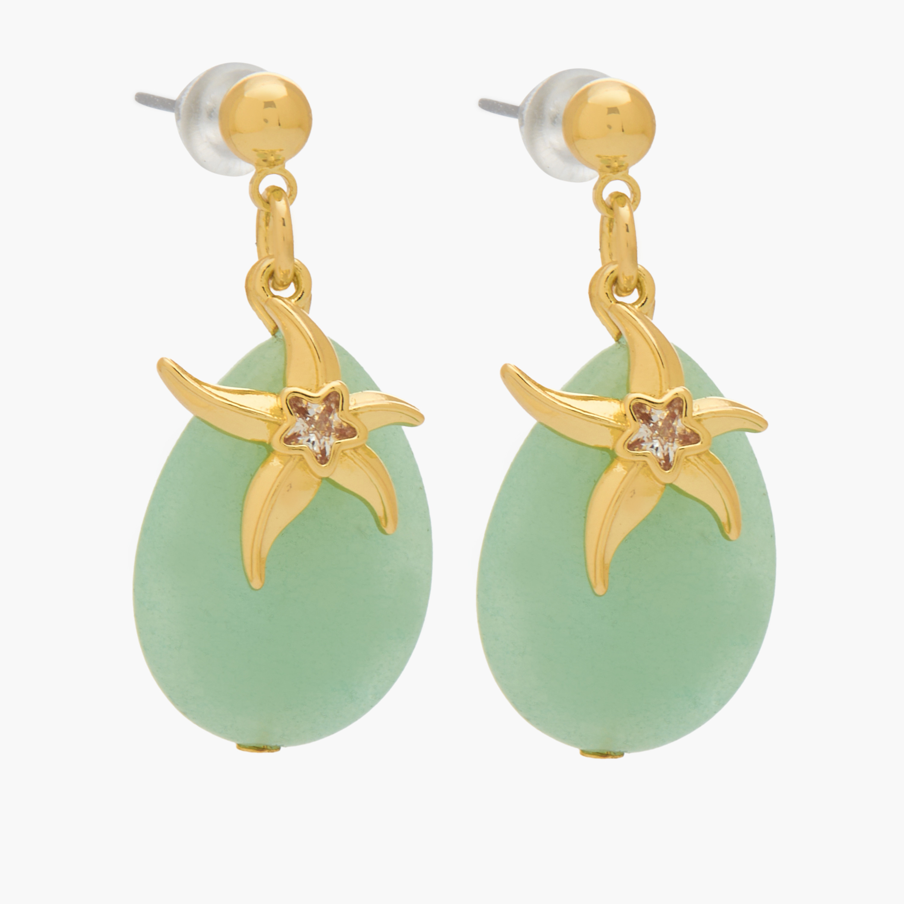 Starfish Accent Drop Earrings with Pushback Closure-women-watchesandjewellery-jewellery-earrings-image-2