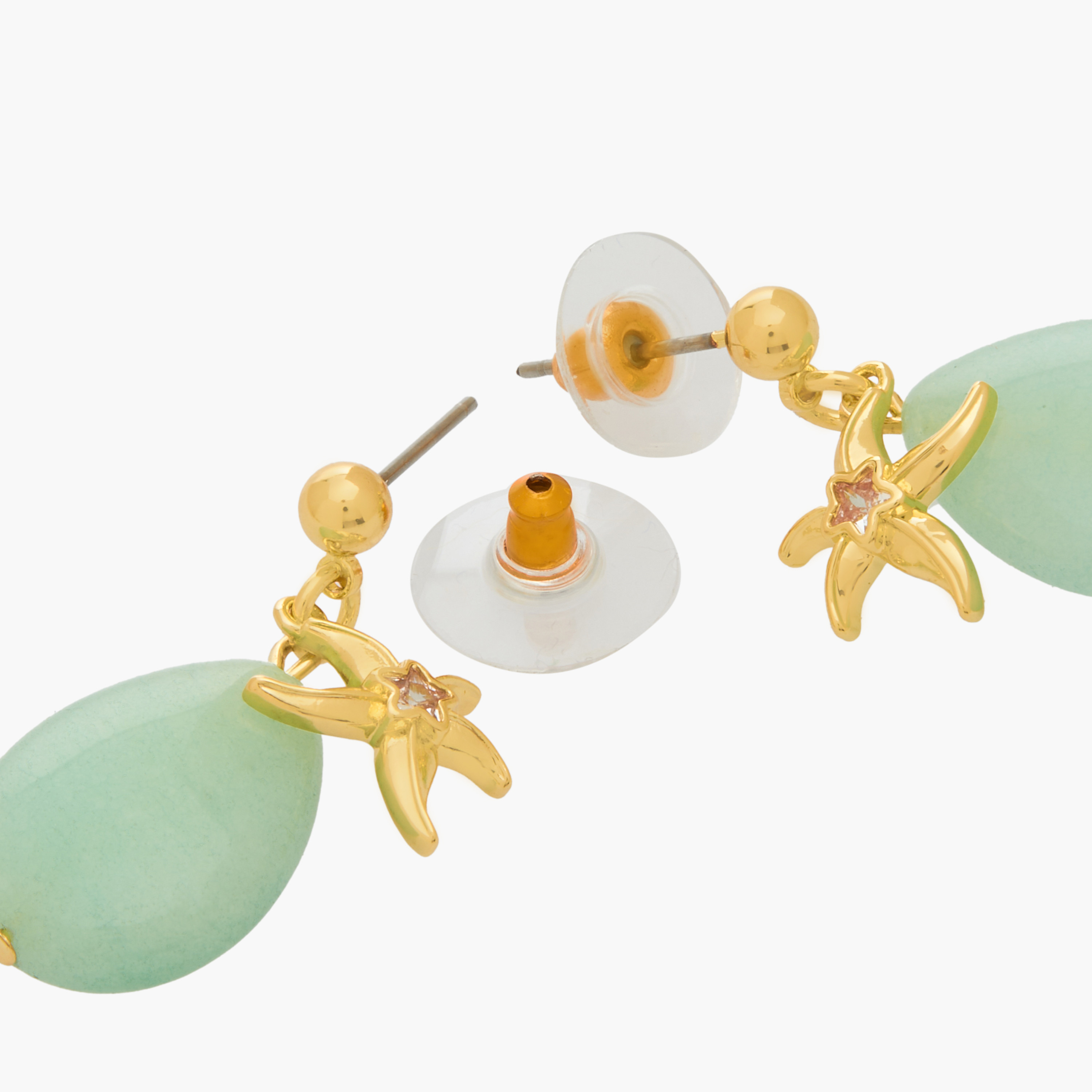 Starfish Accent Drop Earrings with Pushback Closure-women-watchesandjewellery-jewellery-earrings-image-4