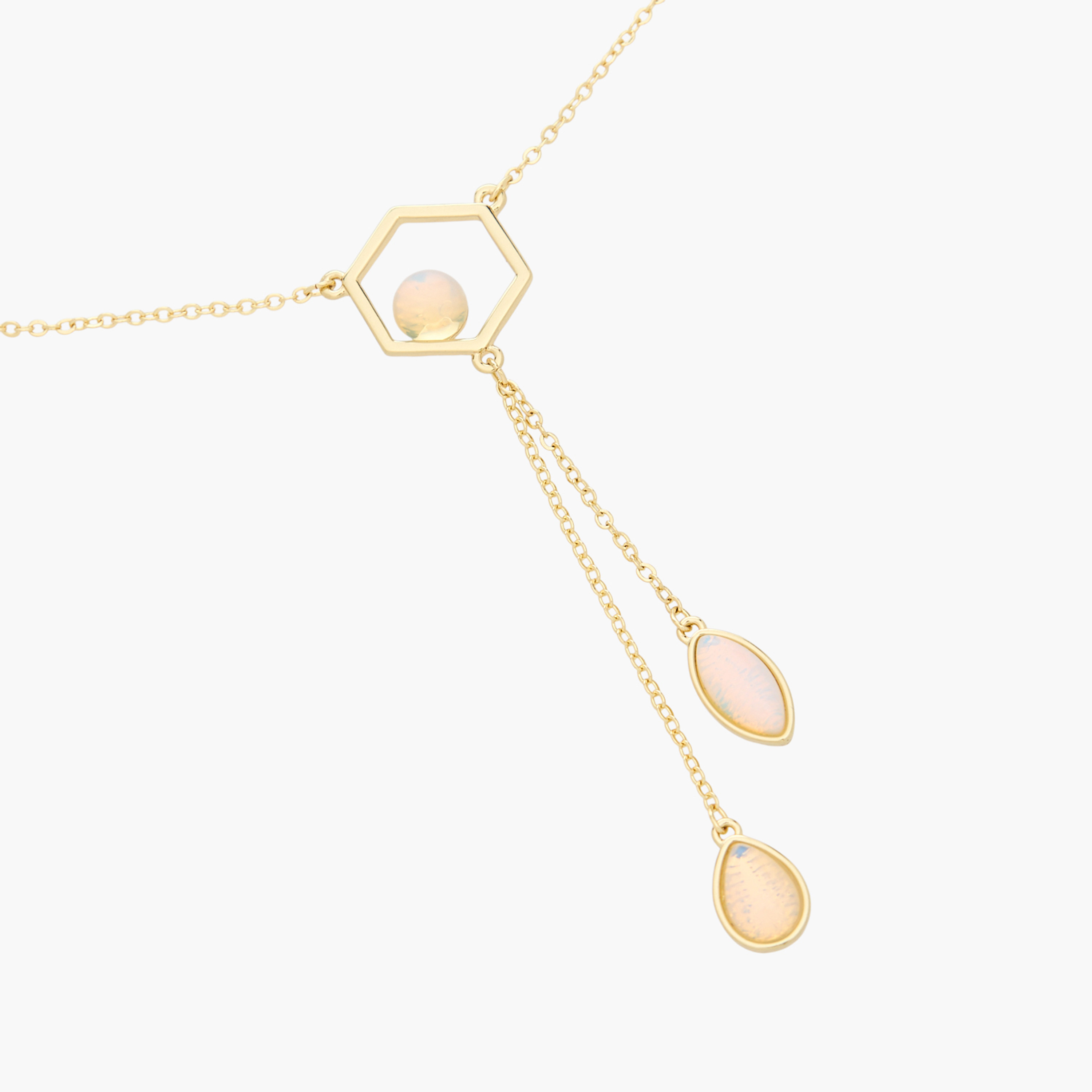 Gold Tone Drop Necklace with Moonstone Pendant-women-watchesandjewellery-jewellery-necklacesandpendants-image-2