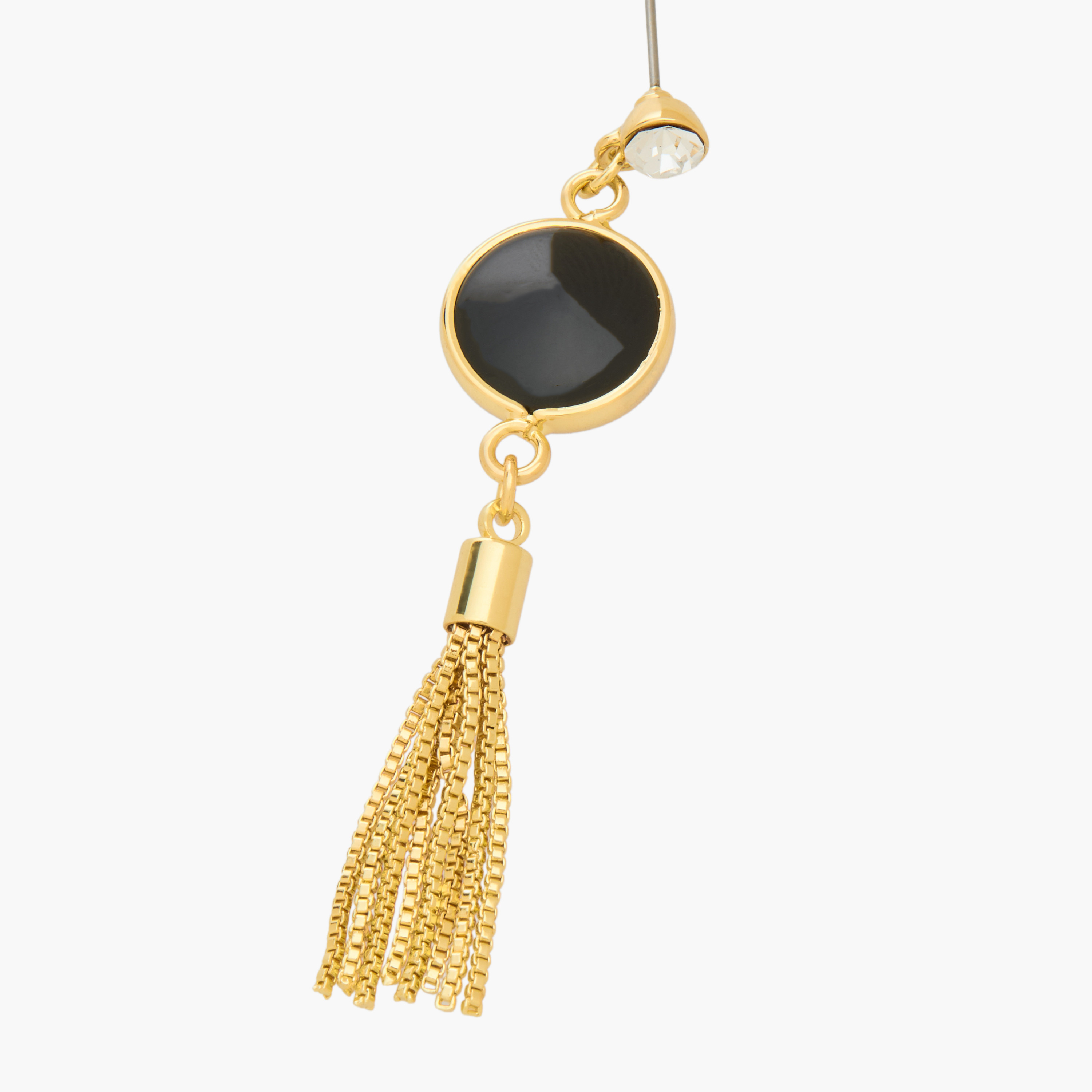 Gold Tone Tassel Drop Earrings with Pushback Closure-women-watchesandjewellery-jewellery-earrings-image-3