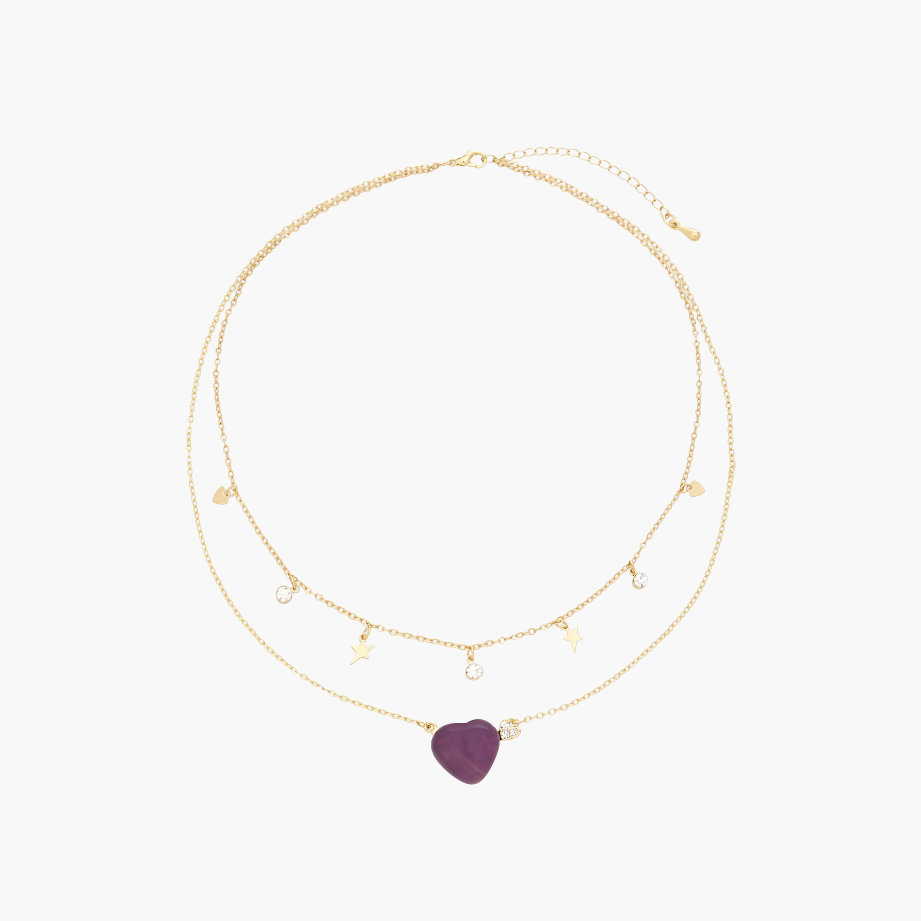عقد متعدد الطبقات بلون ذهبي ودلاية قلب-women-watchesandjewellery-jewellery-necklacesandpendants-image-1
