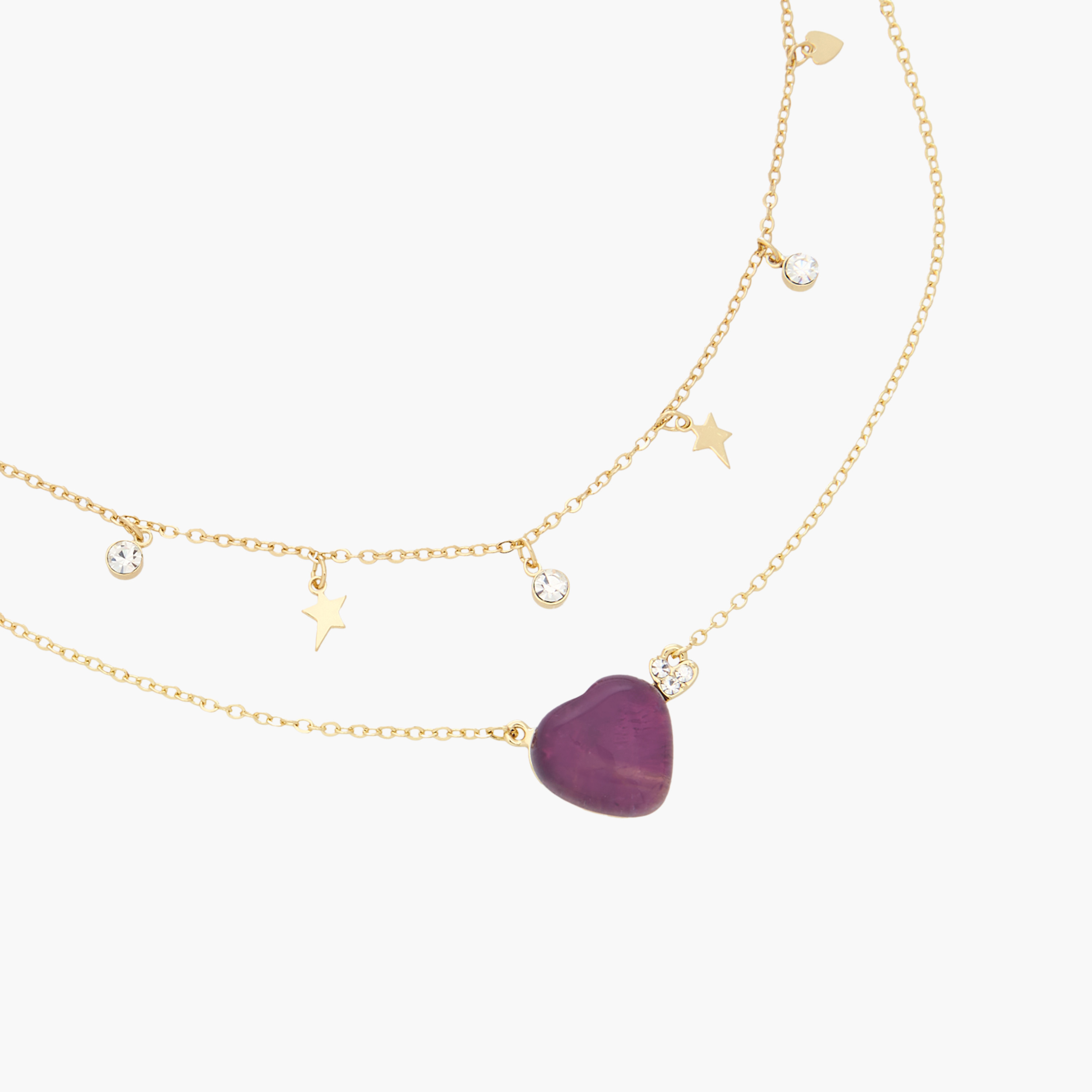 عقد متعدد الطبقات بلون ذهبي ودلاية قلب-women-watchesandjewellery-jewellery-necklacesandpendants-image-2