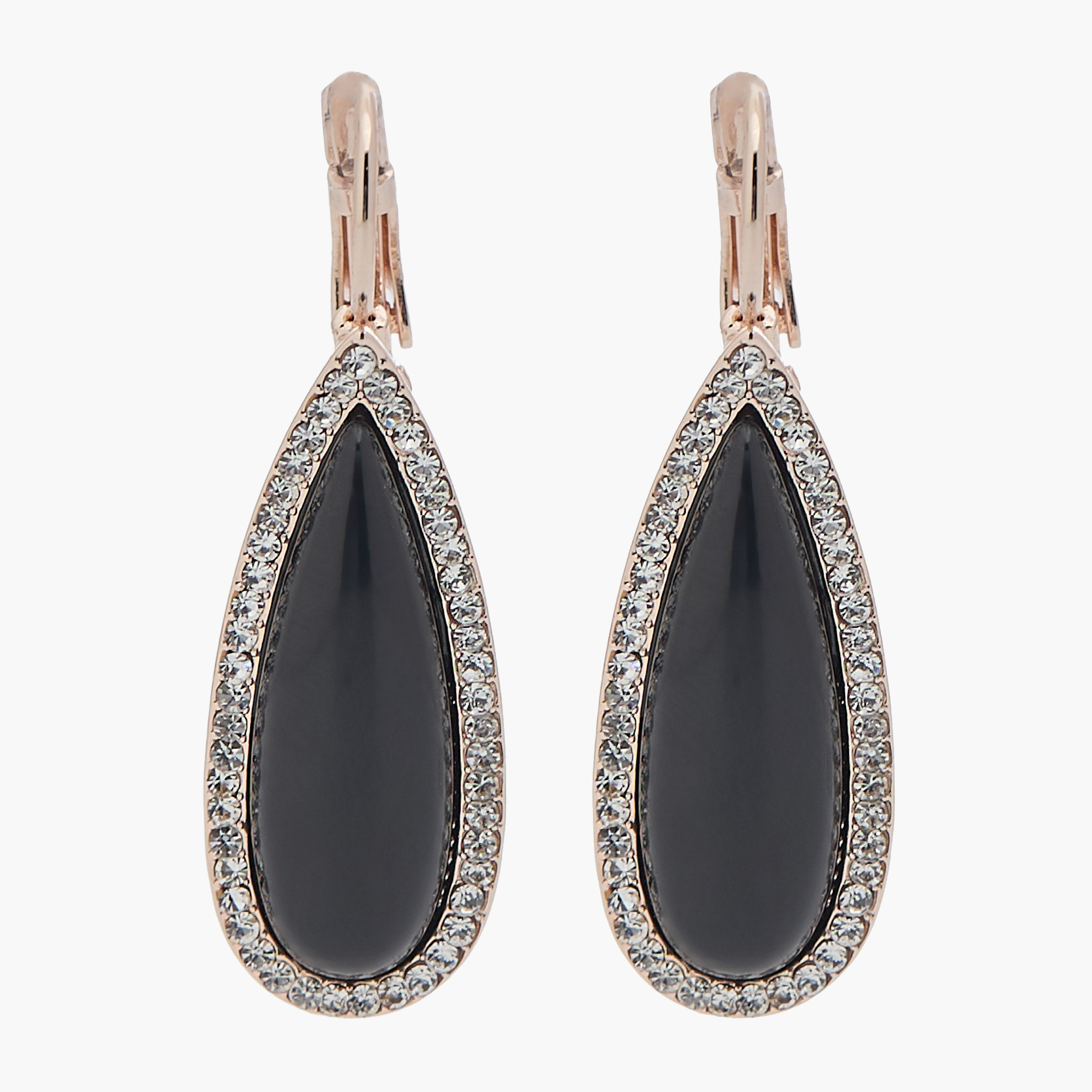 حلقان بلون ذهبي مزينة وإغلاق مفصلي-women-watchesandjewellery-jewellery-earrings-image-1