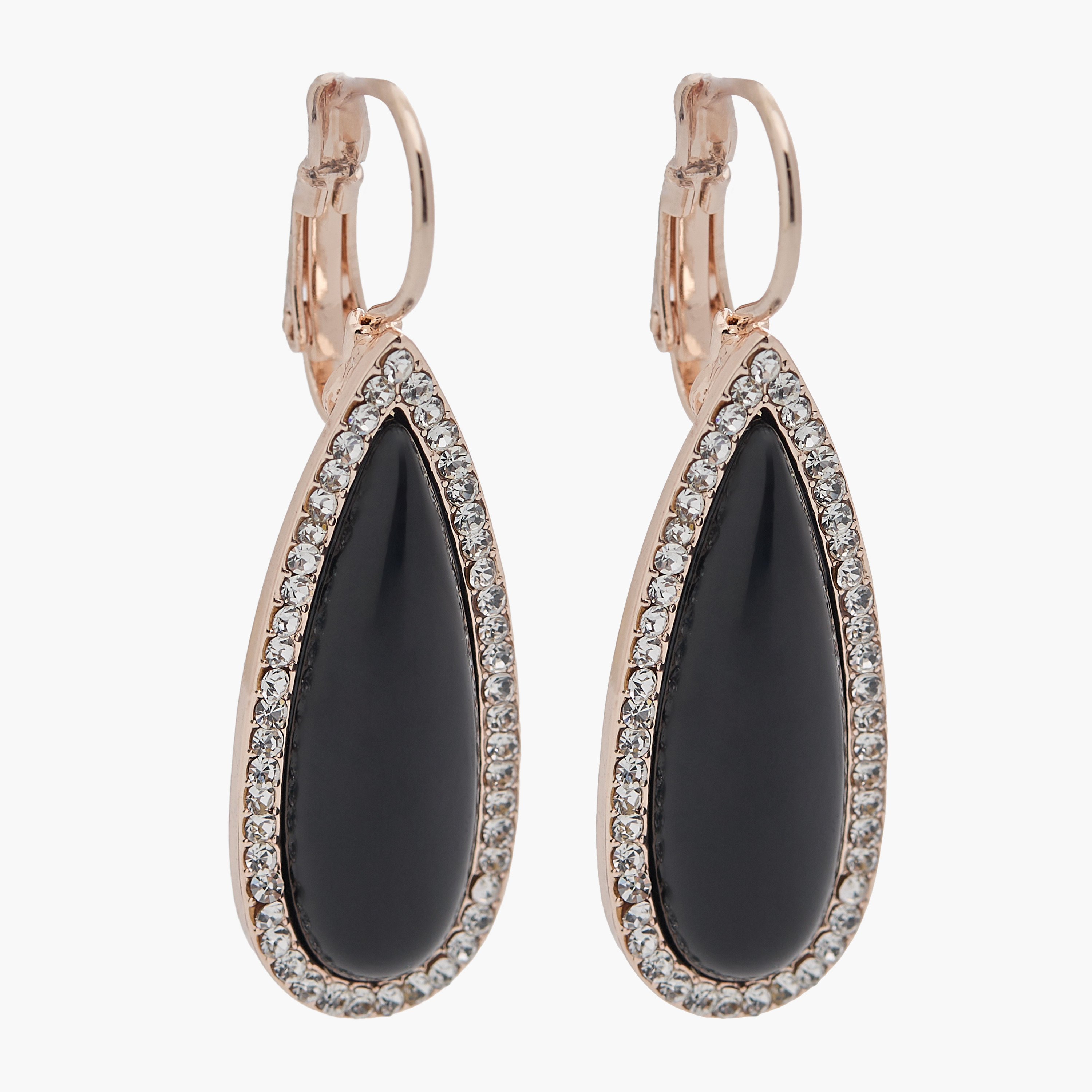 حلقان بلون ذهبي مزينة وإغلاق مفصلي-women-watchesandjewellery-jewellery-earrings-image-2
