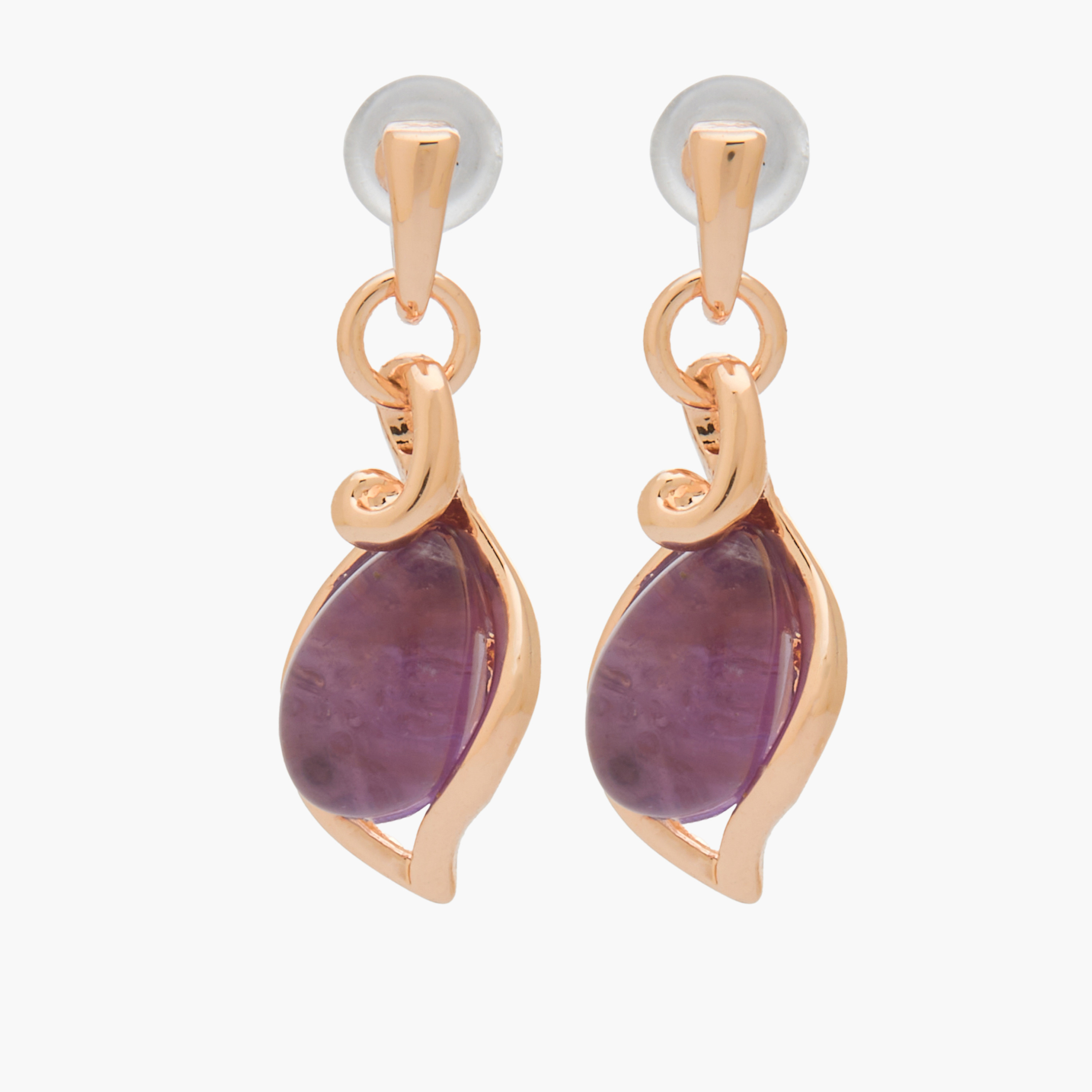Gold Tone Teardrop Earrings with Pushback Closure-women-watchesandjewellery-jewellery-earrings-image-1