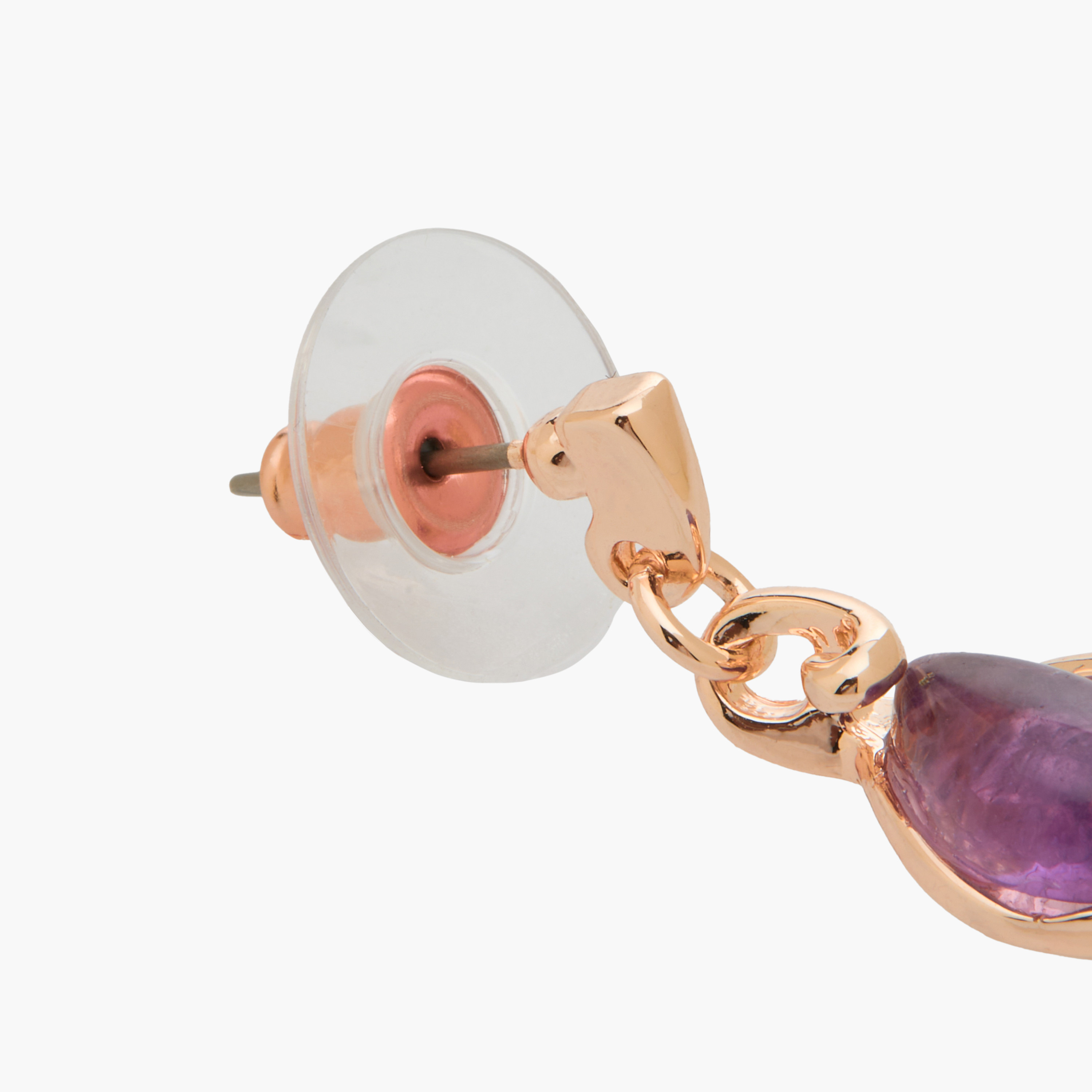 Gold Tone Teardrop Earrings with Pushback Closure-women-watchesandjewellery-jewellery-earrings-image-4