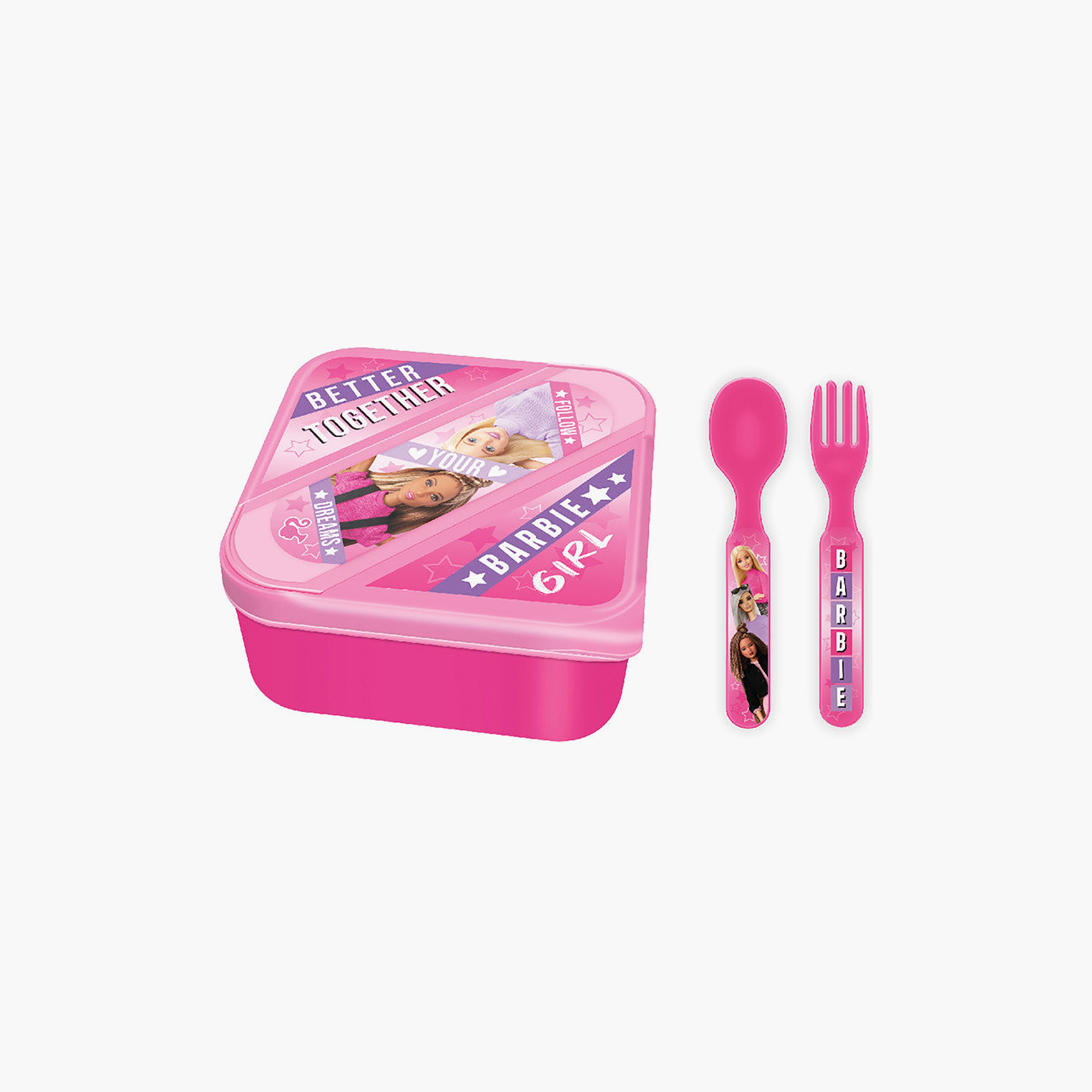 لانش بوكس للبنات ماتيل باربي مع ملعقة وشوكة-school-lunchessentials-lunchboxes-image-1