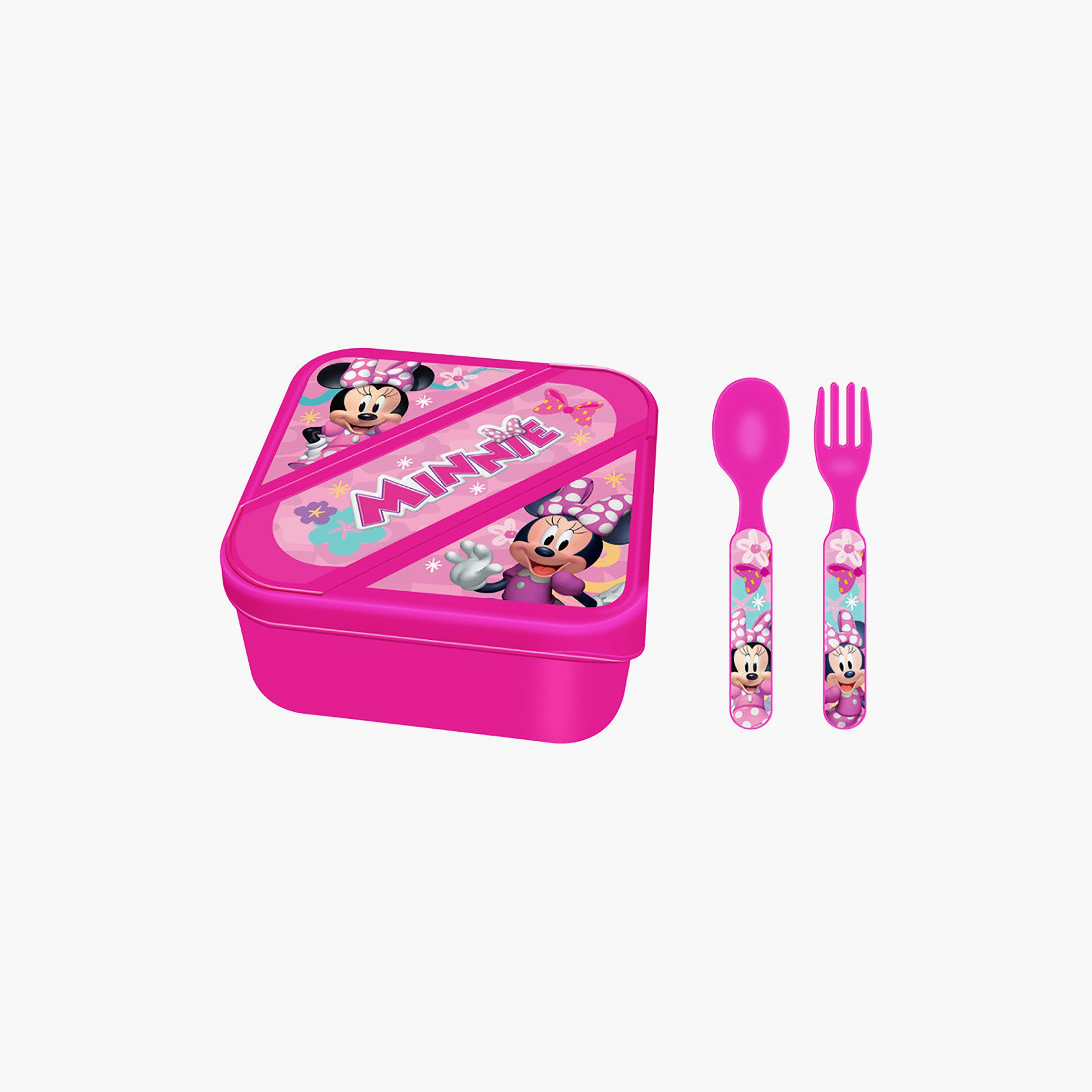 لانش بوكس للبنات ديزني ميني ماوس مع ملعقة وشوكة-school-lunchessentials-lunchboxes-image-1