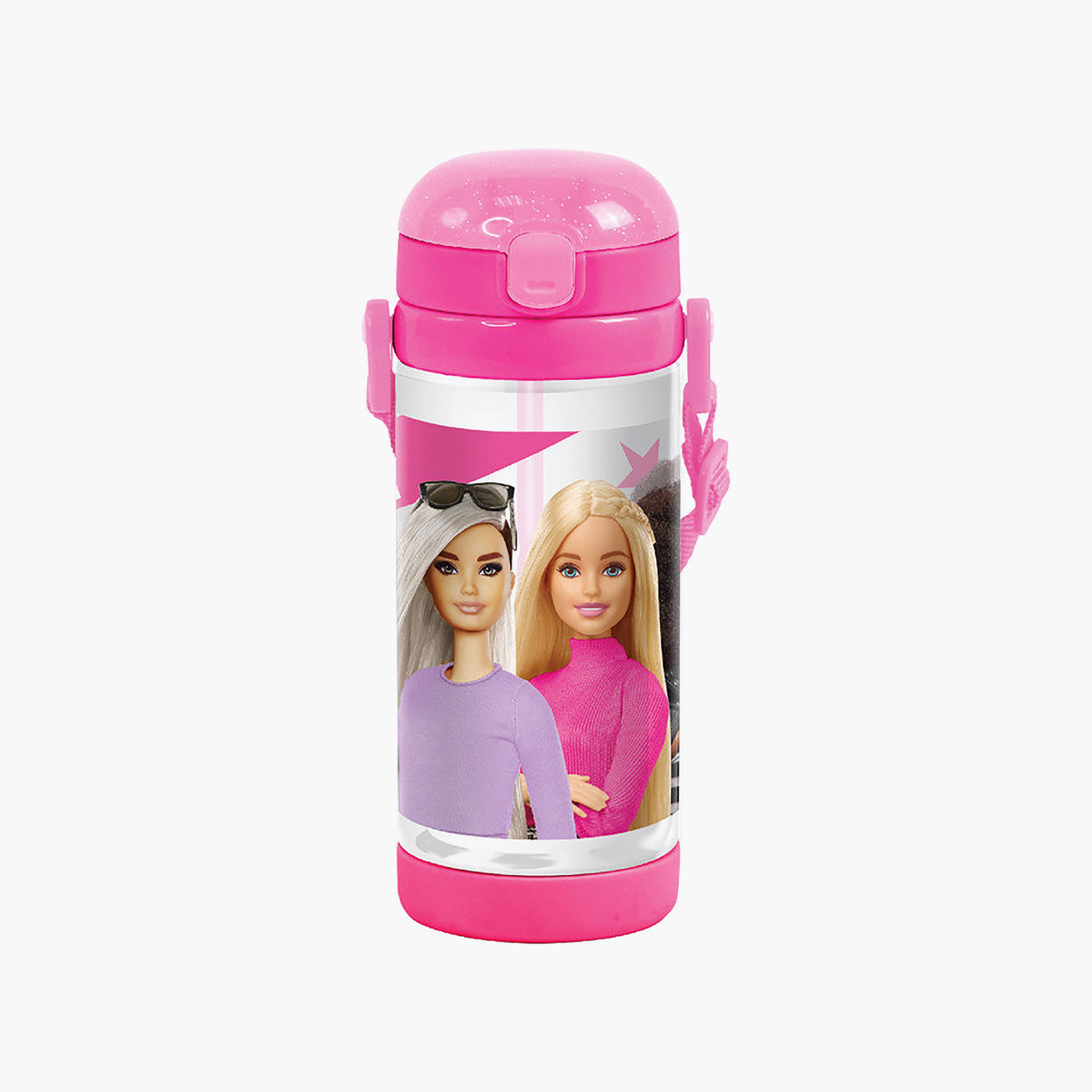 Mattel Barbie Polypropylene Water Bottle with Flip-Top Spout & Carry Strap - 500 ml-school-waterbottles-image-1