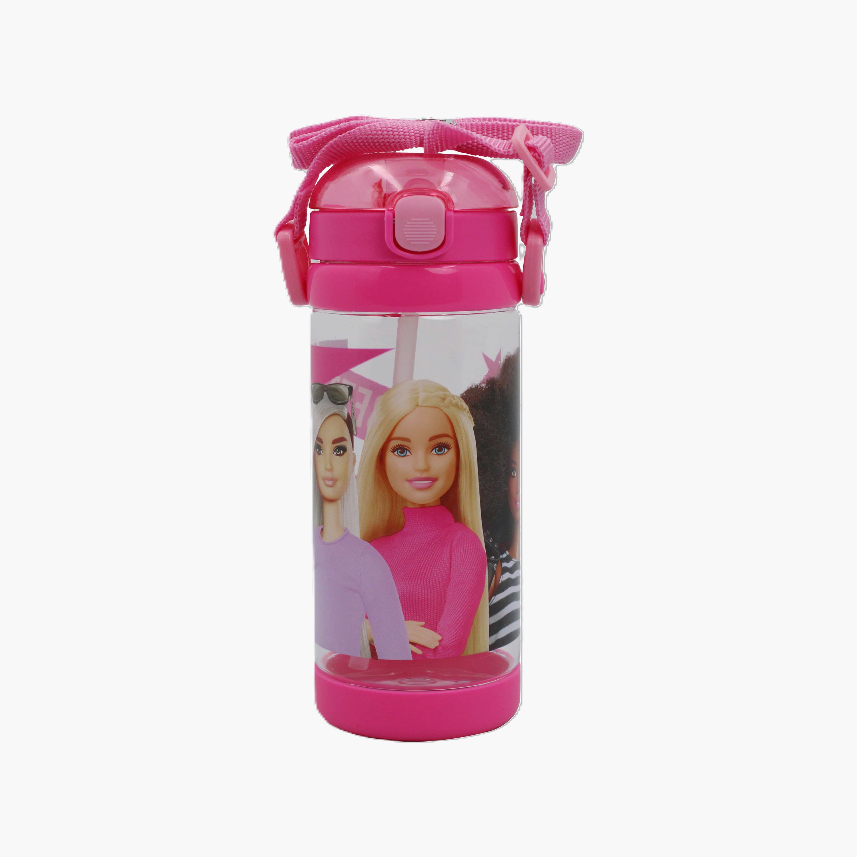 Mattel Barbie Polypropylene Water Bottle with Flip-Top Spout & Carry Strap - 500 ml-school-waterbottles-image-2