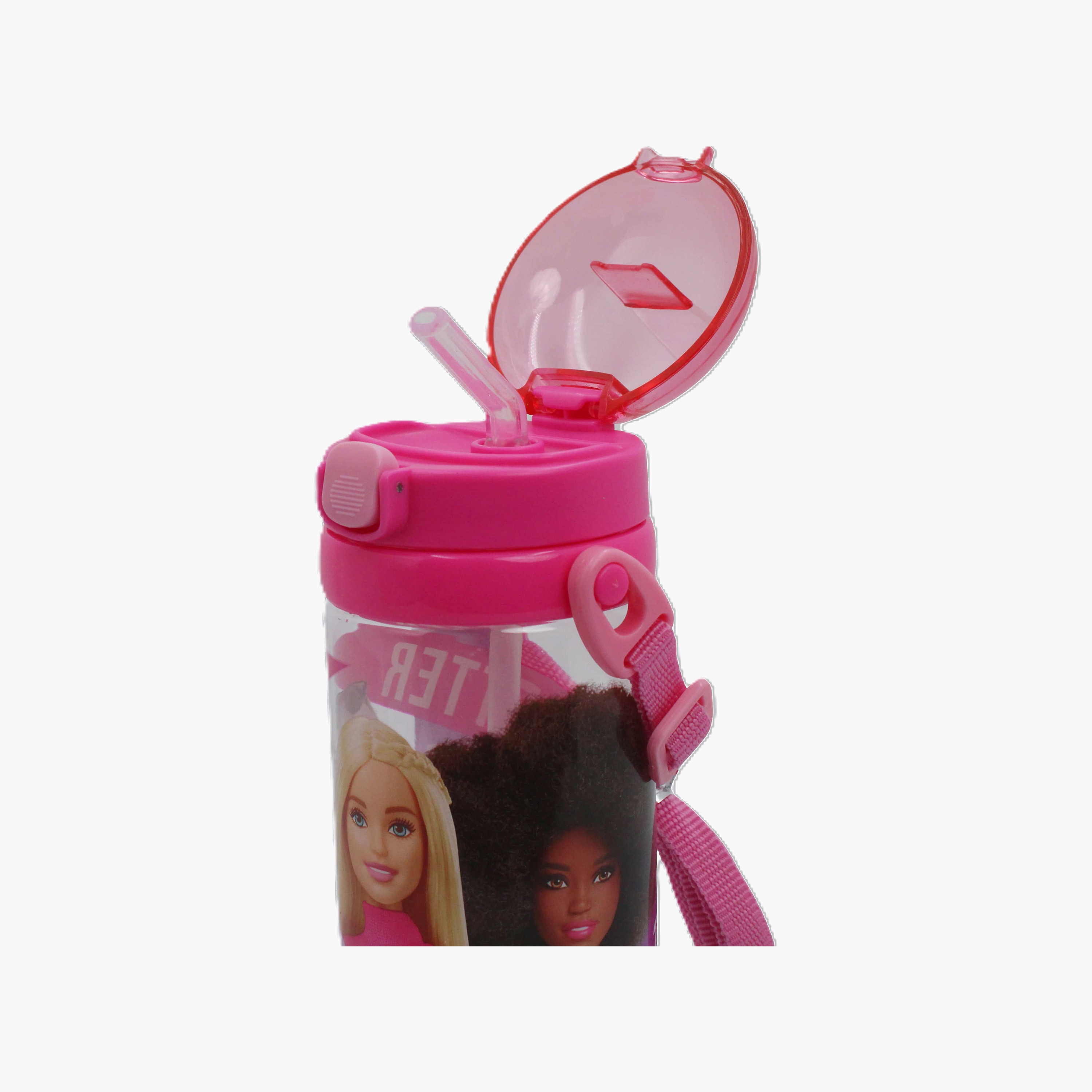 Mattel Barbie Polypropylene Water Bottle with Flip-Top Spout & Carry Strap - 500 ml-school-waterbottles-image-4