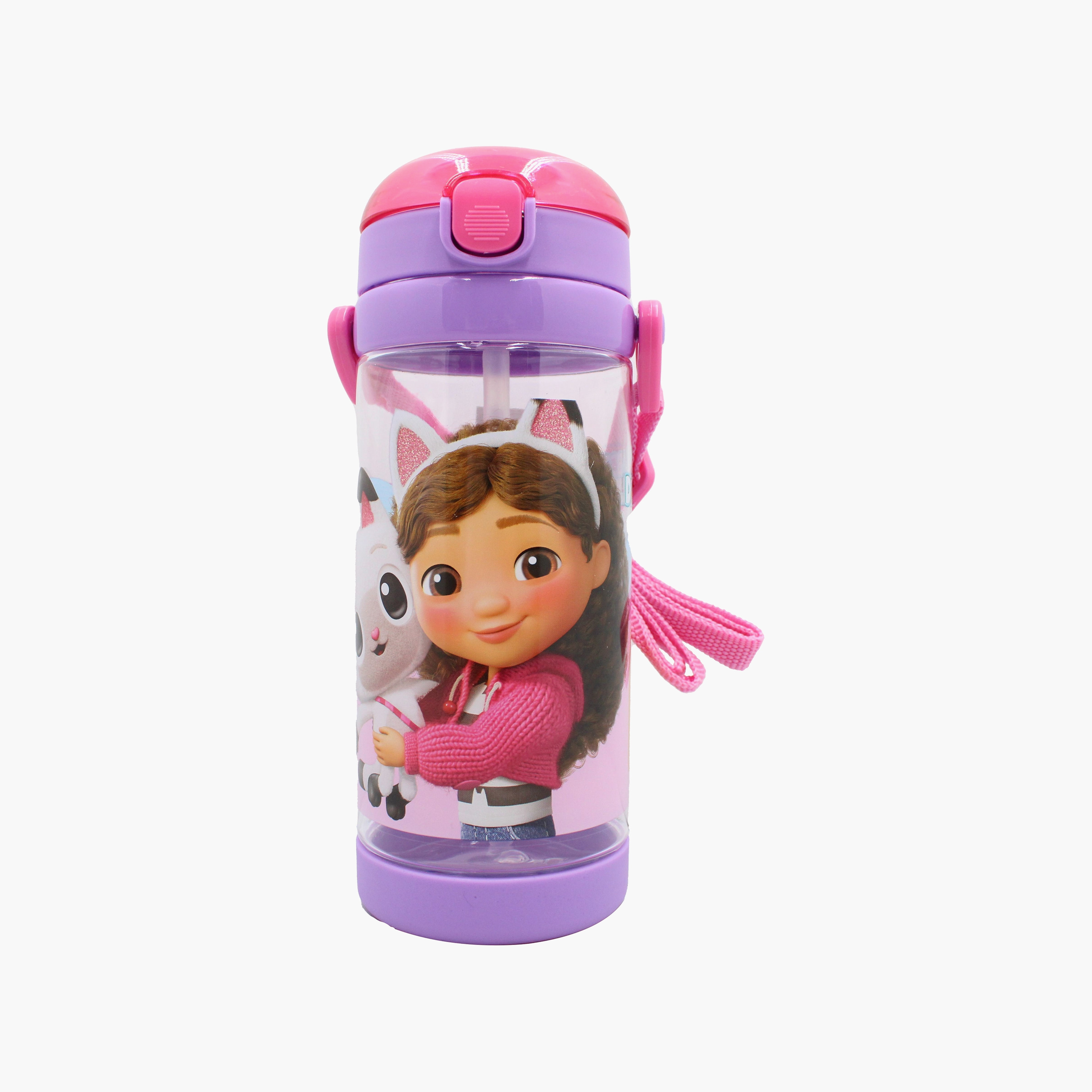 Universal Gabby’s Dollhouse Polypropylene Water Bottle with Flip-Top Spout & Carry Strap - 500 ml-school-waterbottles-image-1