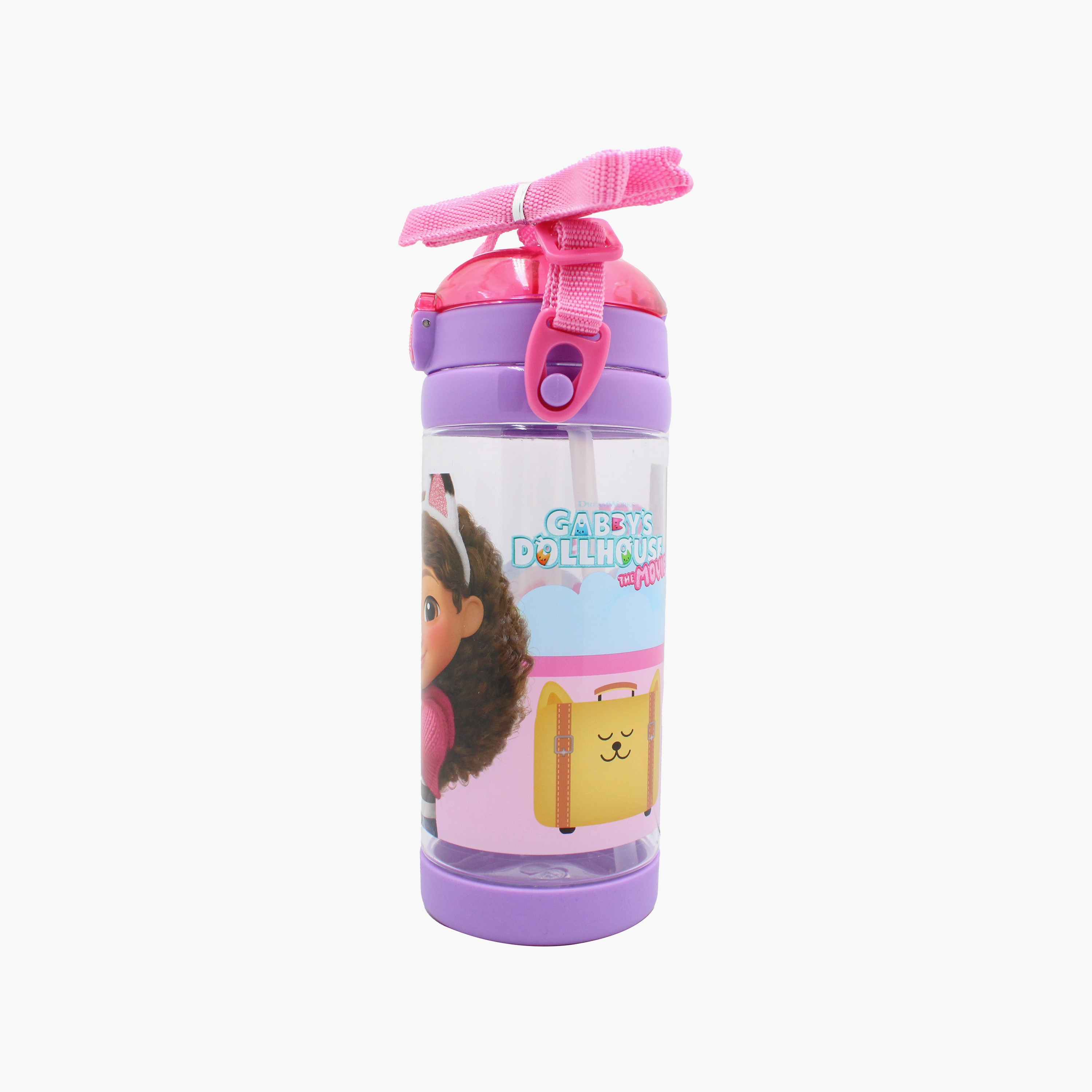 Universal Gabby’s Dollhouse Polypropylene Water Bottle with Flip-Top Spout & Carry Strap - 500 ml-school-waterbottles-image-2
