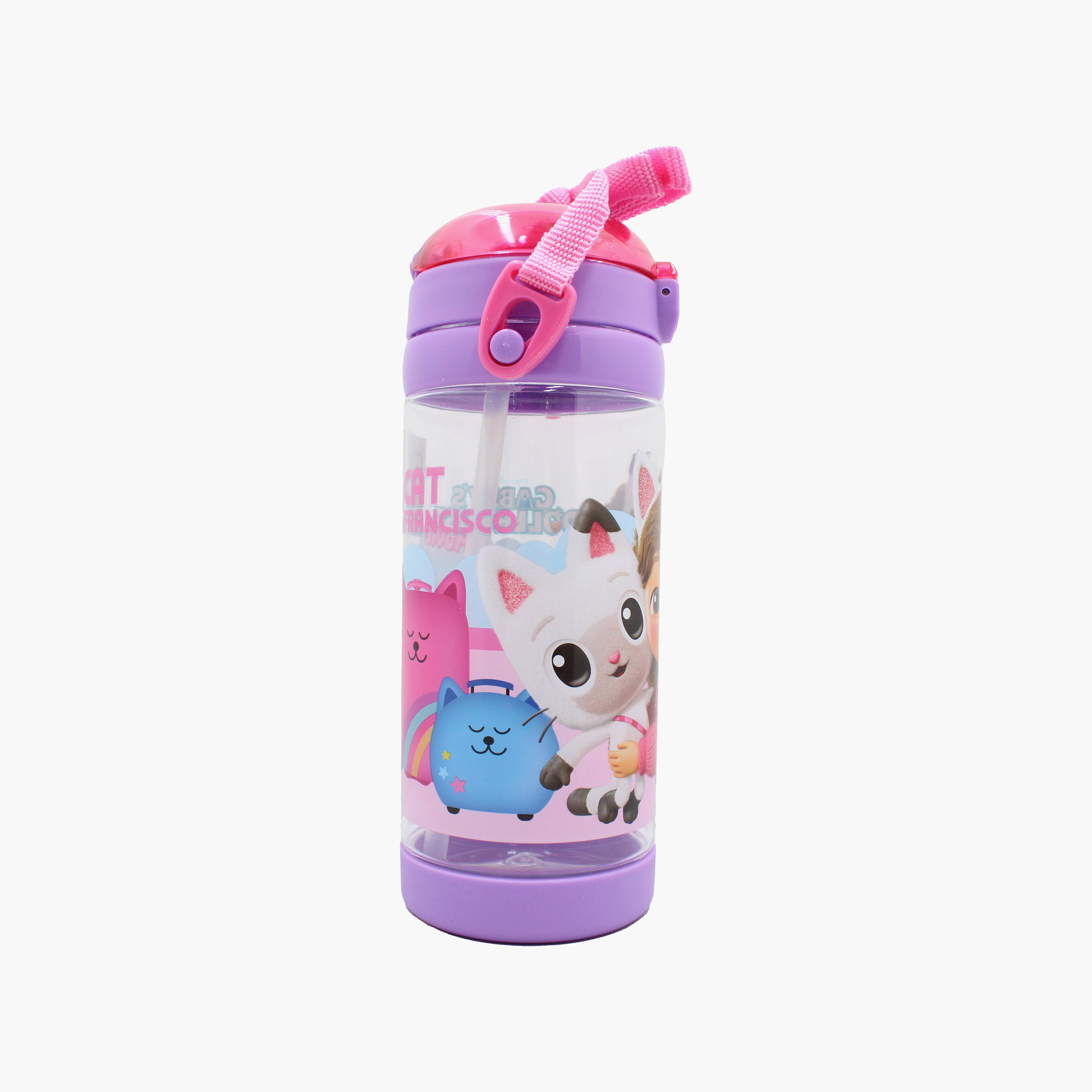 Universal Gabby’s Dollhouse Polypropylene Water Bottle with Flip-Top Spout & Carry Strap - 500 ml-school-waterbottles-image-4