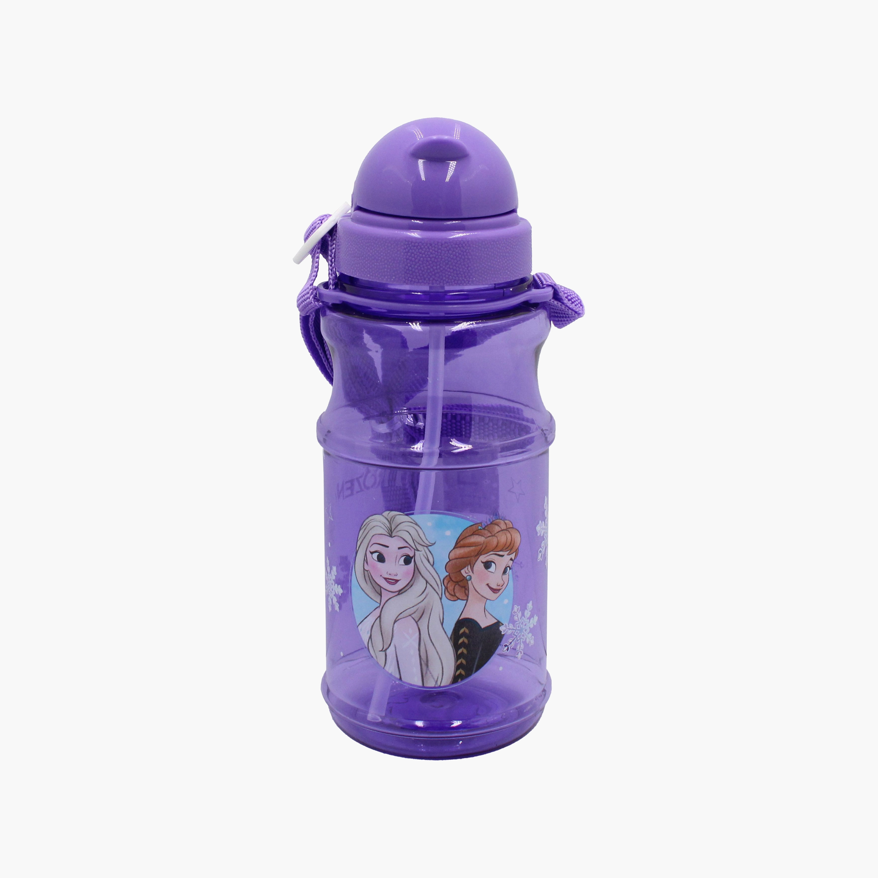 Frozen Elsa and Anna Polypropylene Water Bottle with Flip-Top Spout & Carry Strap - 500 ml-school-waterbottles-image-1