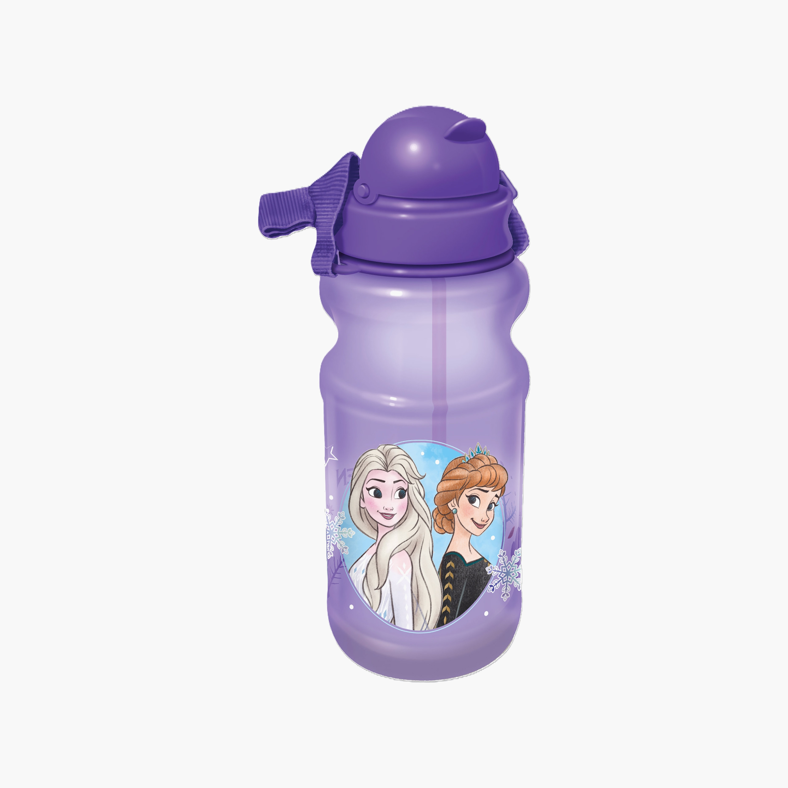 Frozen Elsa and Anna Polypropylene Water Bottle with Flip-Top Spout & Carry Strap - 500 ml-school-waterbottles-image-3