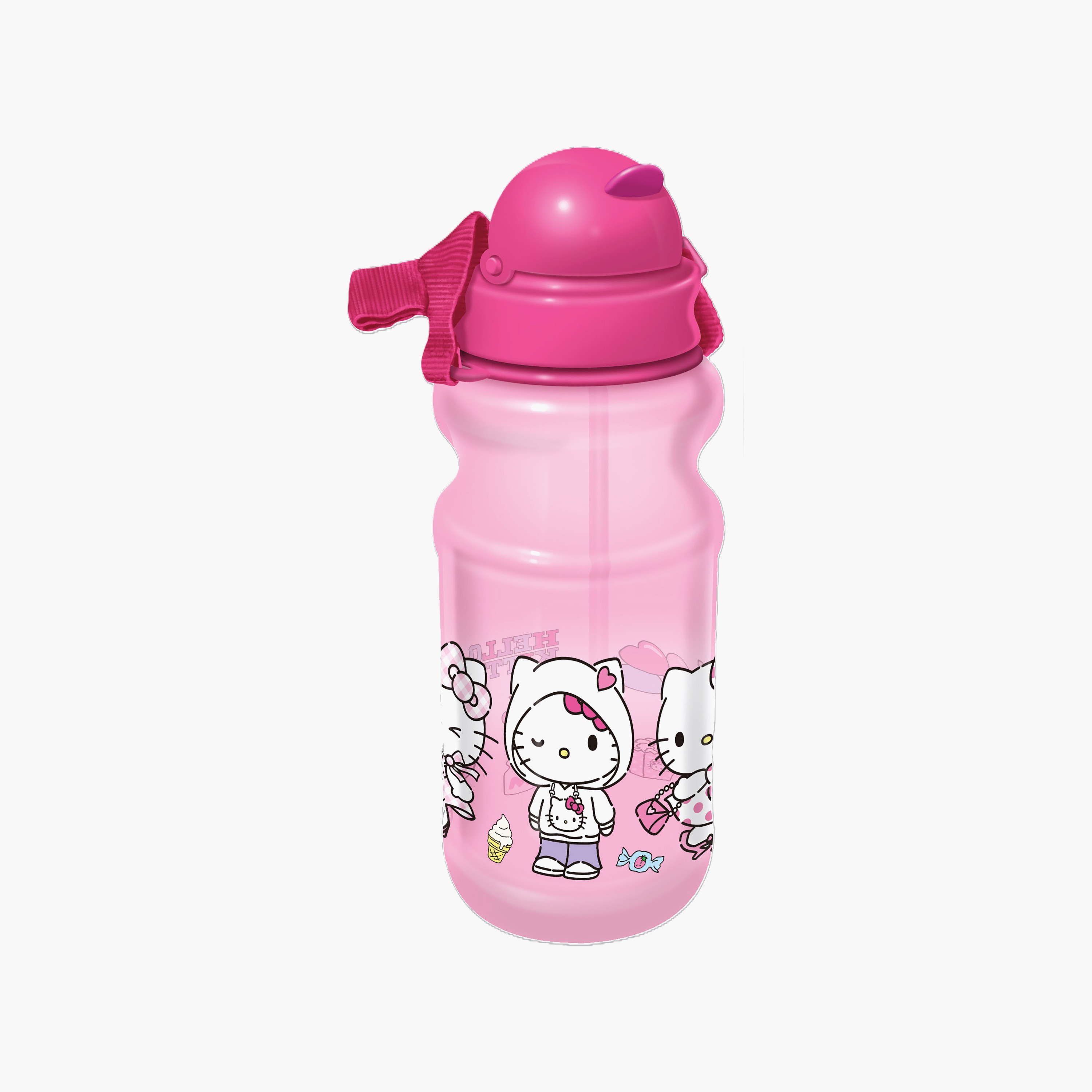 Hello Kitty Polypropylene Water Bottle with Flip-Top Spout & Carry Strap - 500 ml-school-waterbottles-image-4