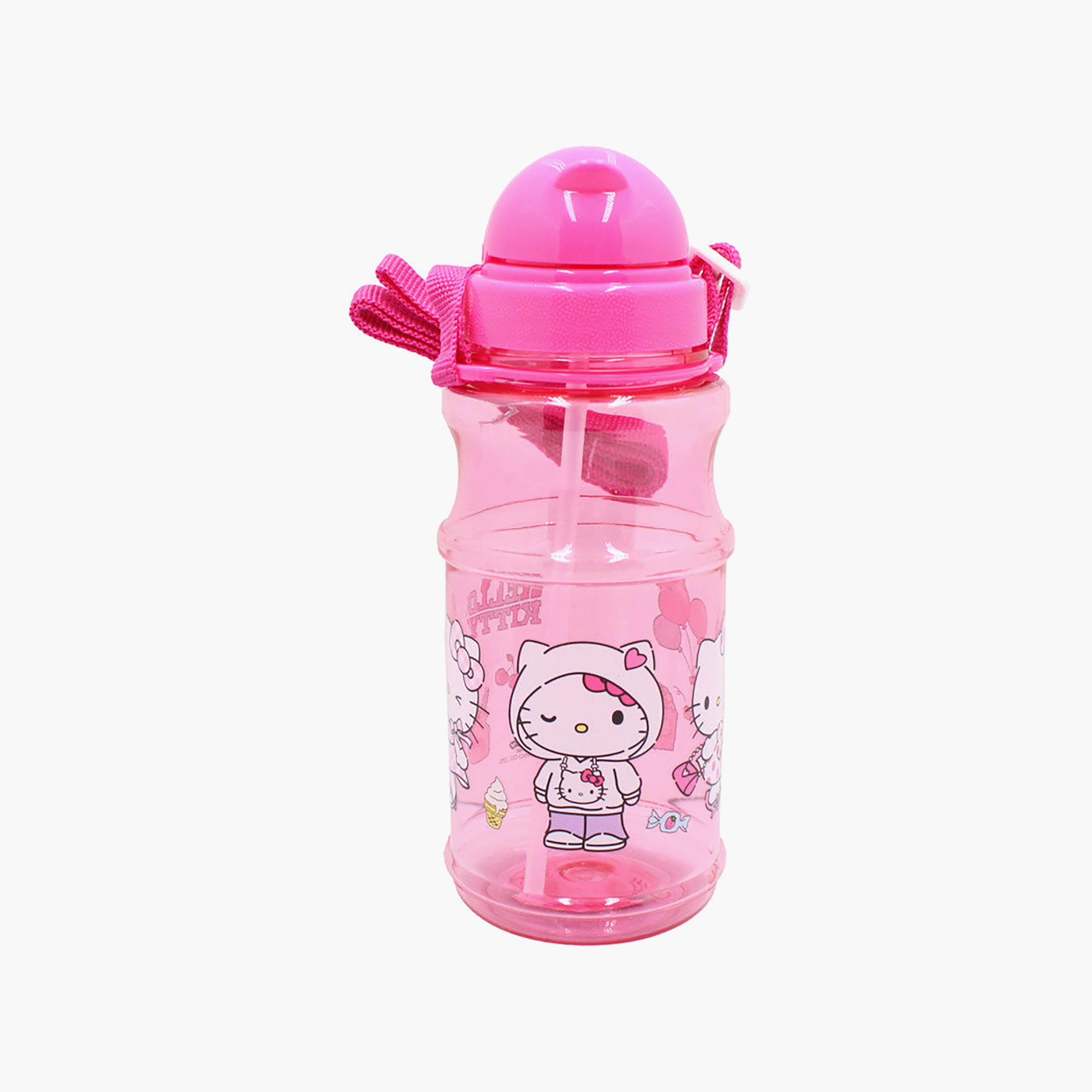 Zag Hello Kitty Polypropylene Water Bottle with Flip-Top Spout & Carry Strap - 500 ml-school-waterbottles-image-1