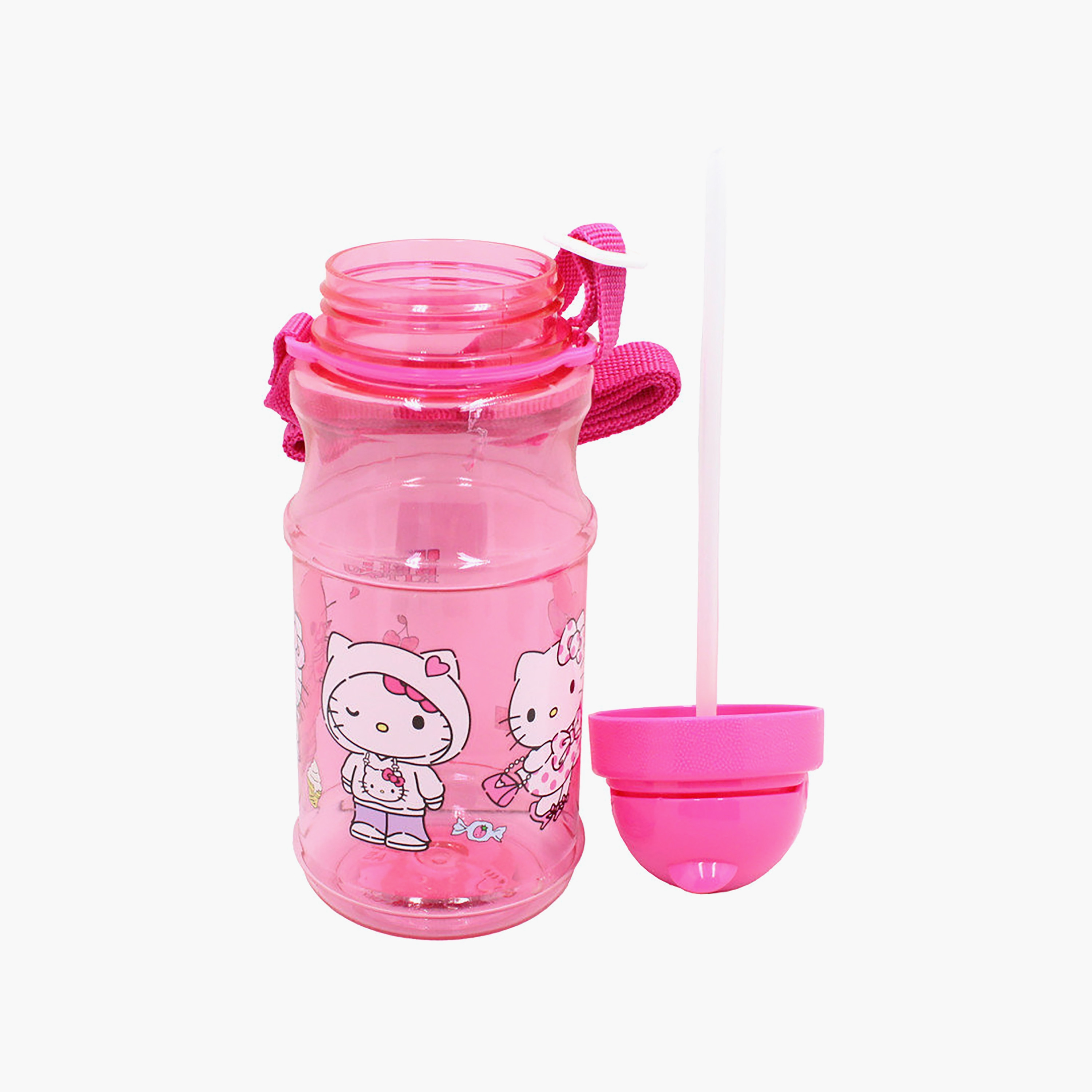 Zag Hello Kitty Polypropylene Water Bottle with Flip-Top Spout & Carry Strap - 500 ml-school-waterbottles-image-2