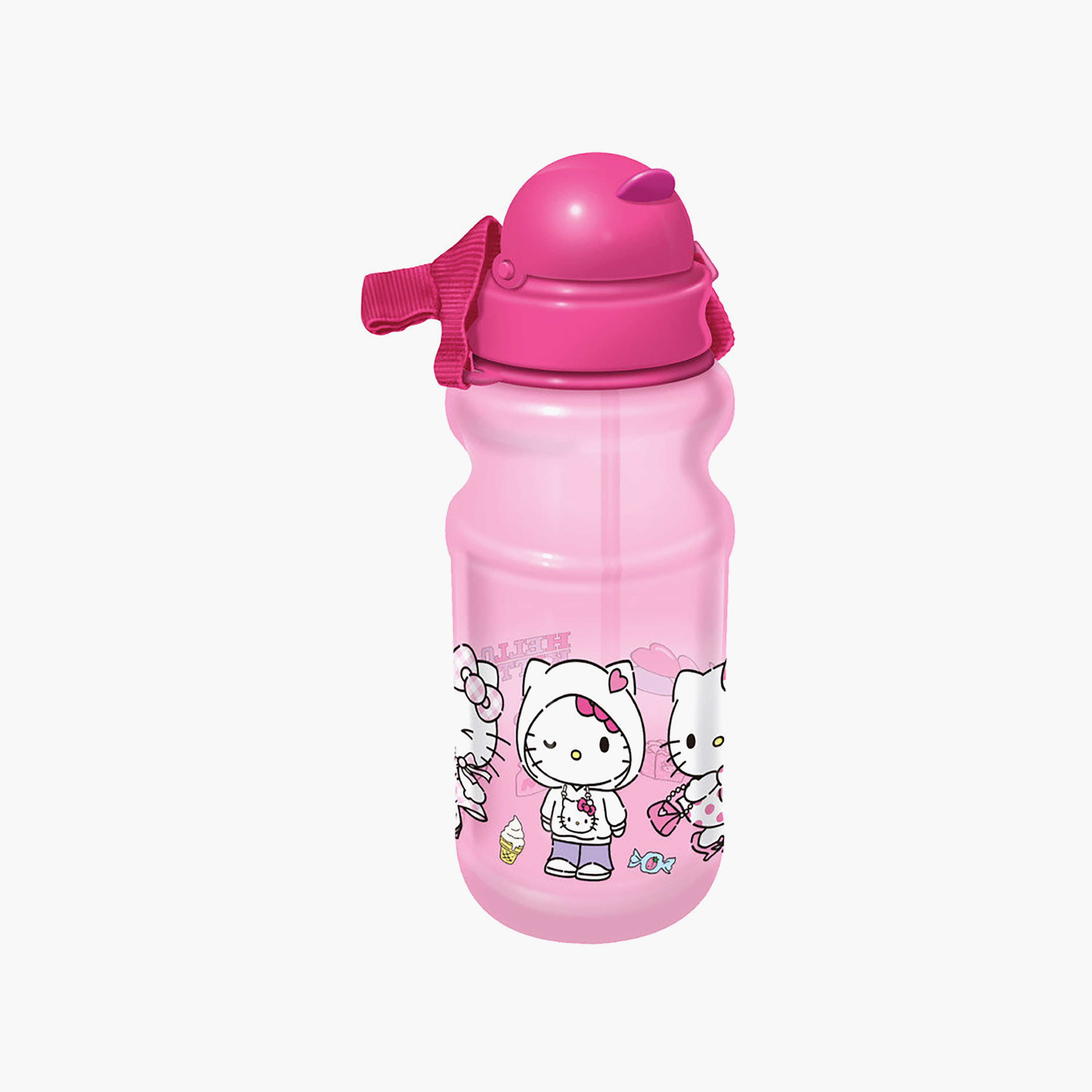 Zag Hello Kitty Polypropylene Water Bottle with Flip-Top Spout & Carry Strap - 500 ml-school-waterbottles-image-5