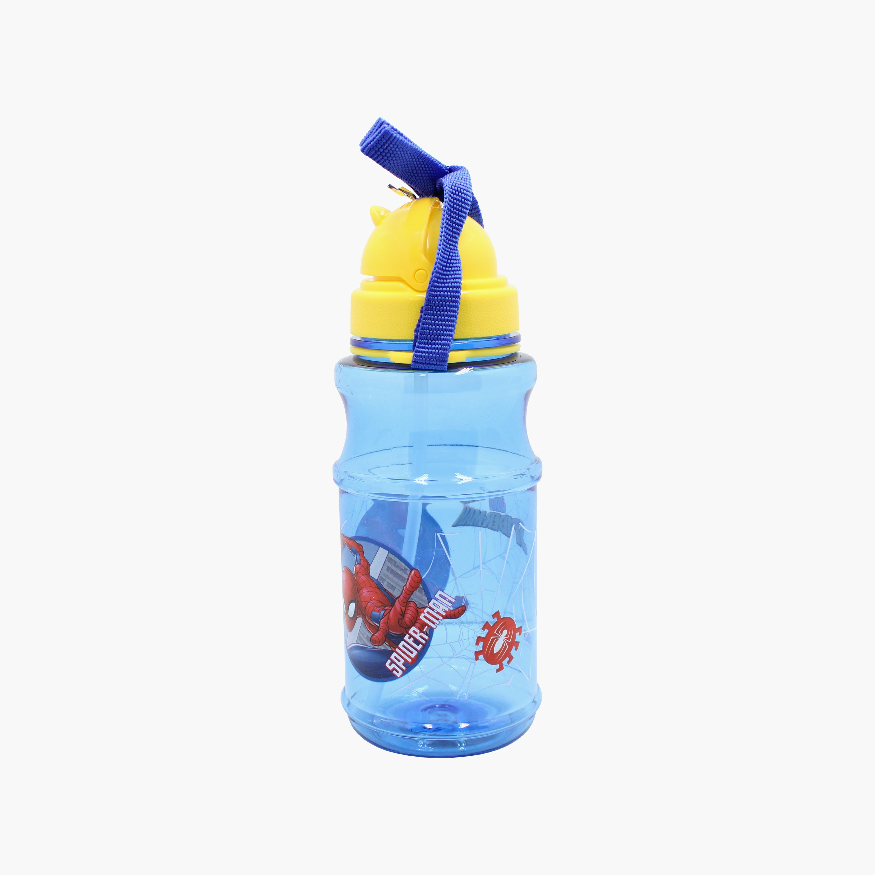 زجاجة مياه بولي بروبيلين سبايدرمان مع ماصة قابلة للطي وحزام حمل - 500 مل-school-waterbottles-image-3