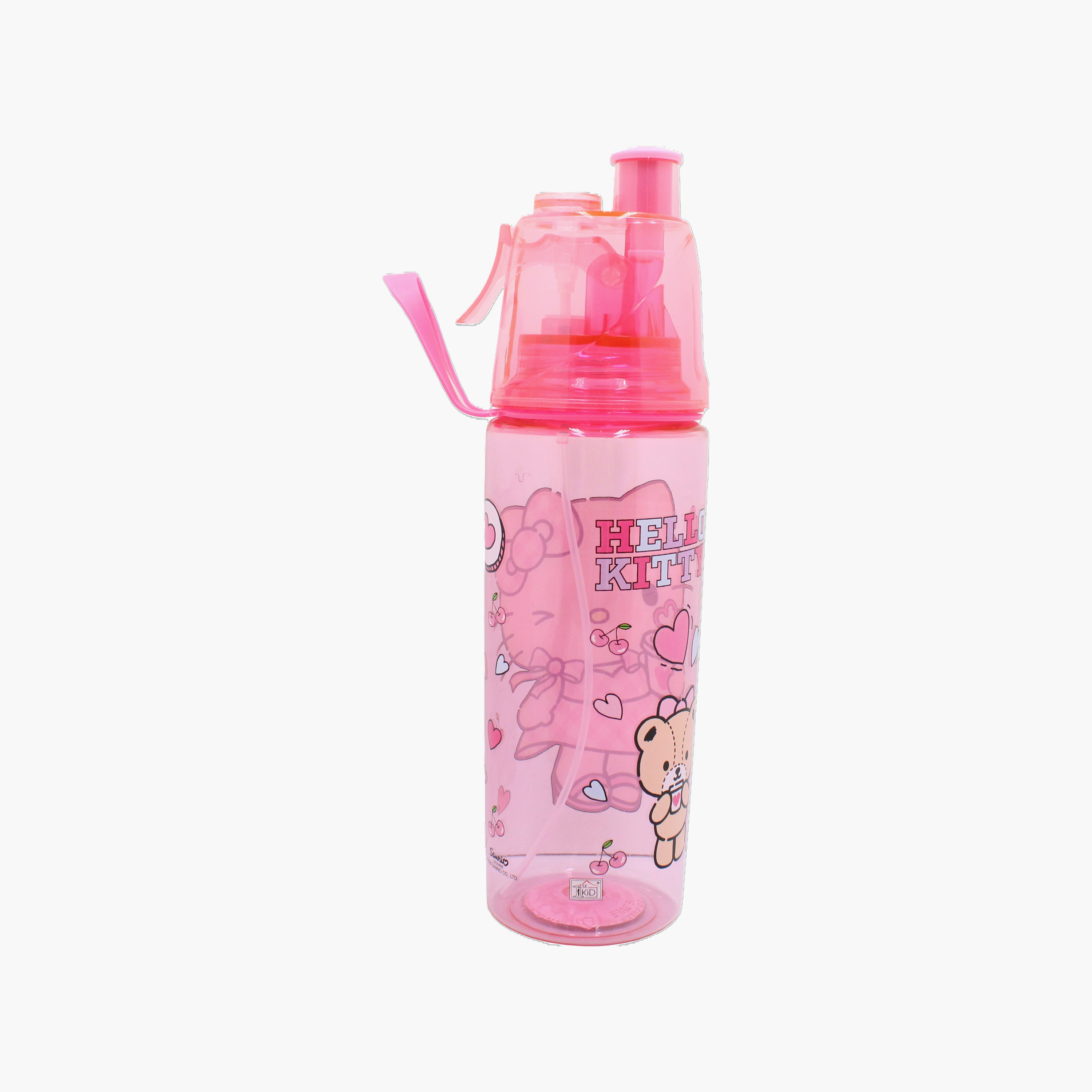 زجاجة مياه بولي بروبيلين سانريو هيلو كيتي مع ماصة قابلة للطي وحزام حمل - 600 مل-school-waterbottles-image-6