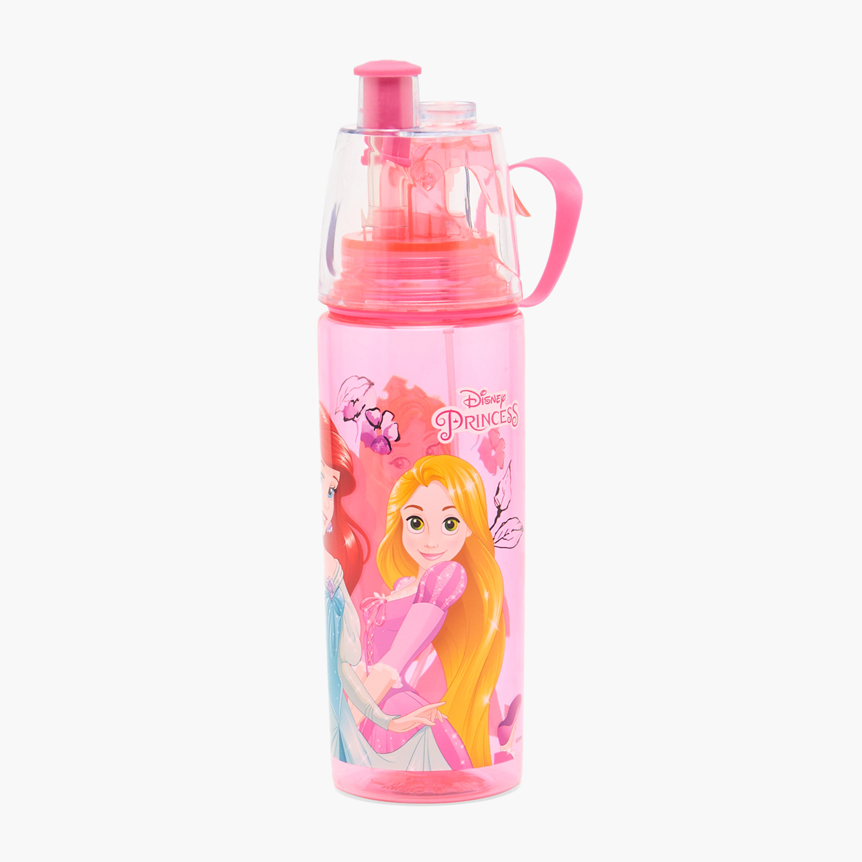 Disney Princess Print Water Bottle with Spout and Handle - 600 ml-school-waterbottles-image-1