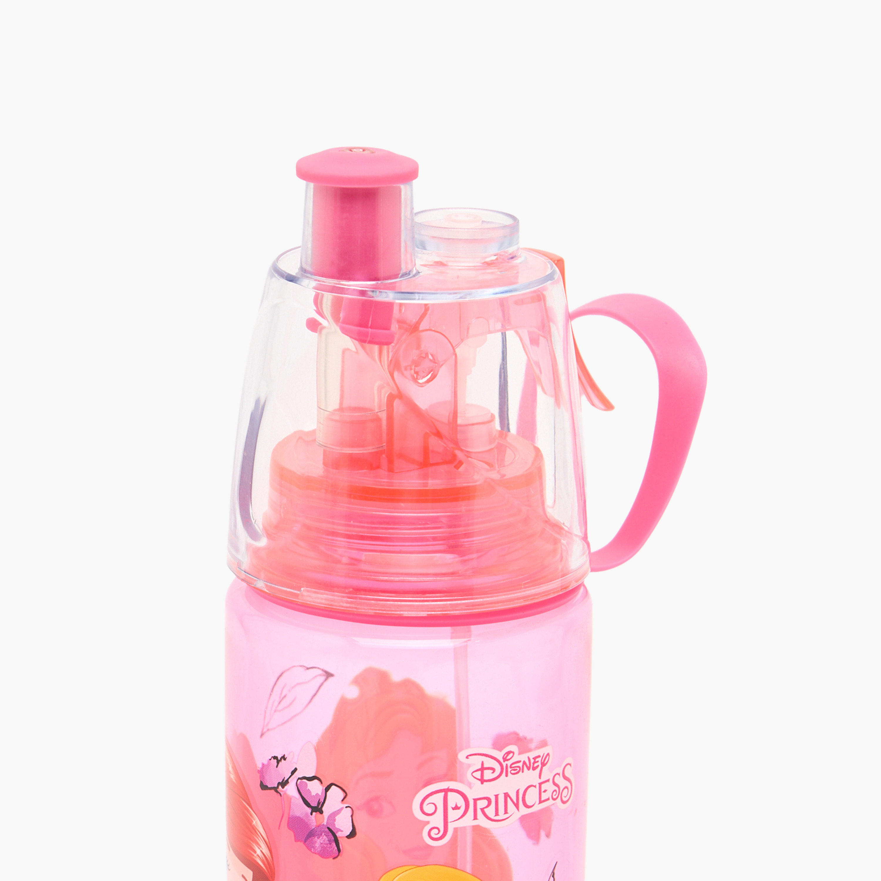 Disney Princess Print Water Bottle with Spout and Handle - 600 ml-school-waterbottles-image-2