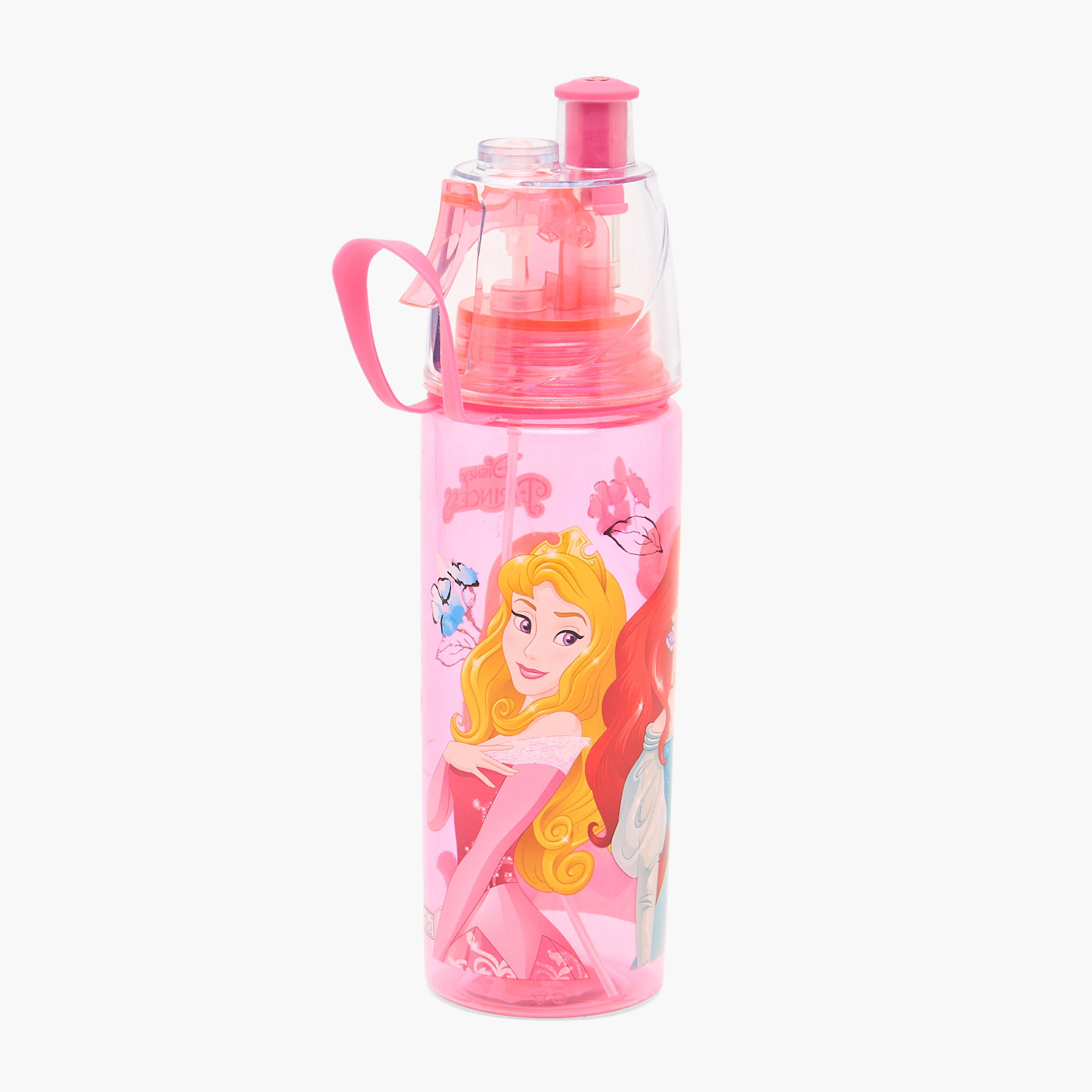 Disney Princess Print Water Bottle with Spout and Handle - 600 ml-school-waterbottles-image-3