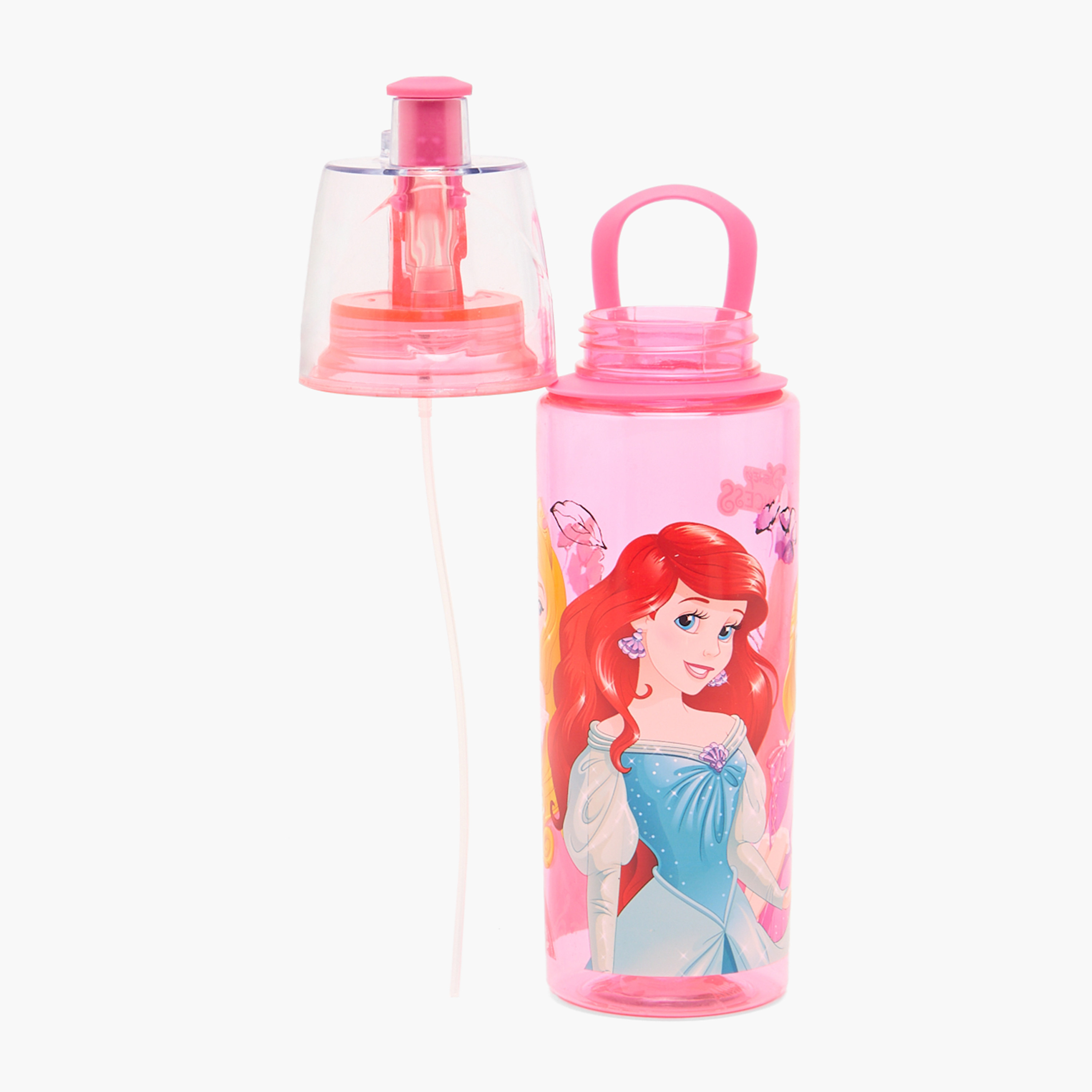 Disney Princess Print Water Bottle with Spout and Handle - 600 ml-school-waterbottles-image-5