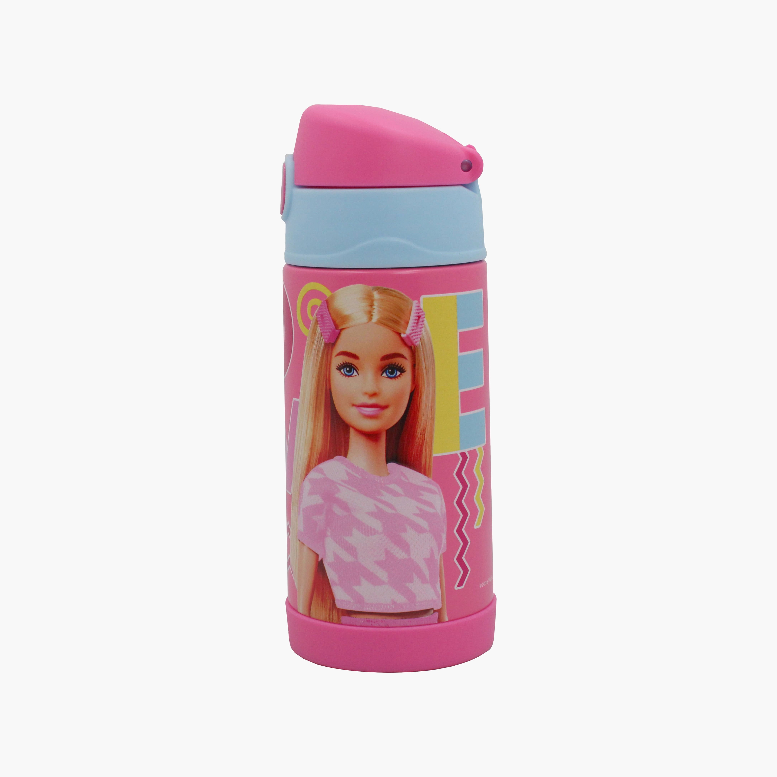 زجاجة مياه ستانلس ستيل ماتيل باربي مع غطاء قابل للطي وفوهة فائقة الأناقة - 350 مل-school-waterbottles-image-2